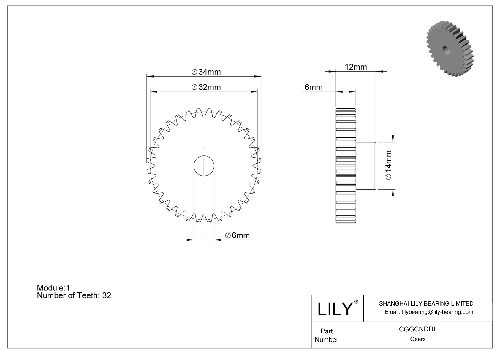 CGGCNDDI 塑料公制齿轮 - 20° 压力角 cad drawing