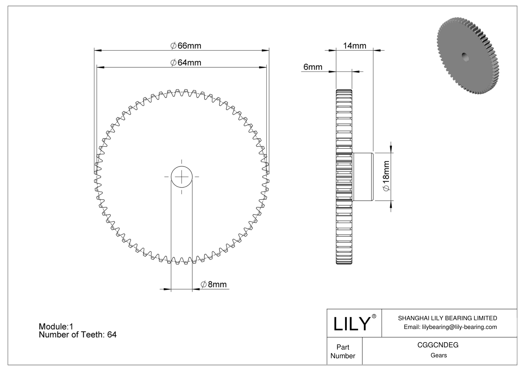 CGGCNDEG Engranajes métricos de plástico - Ángulo de presión de 20 cad drawing