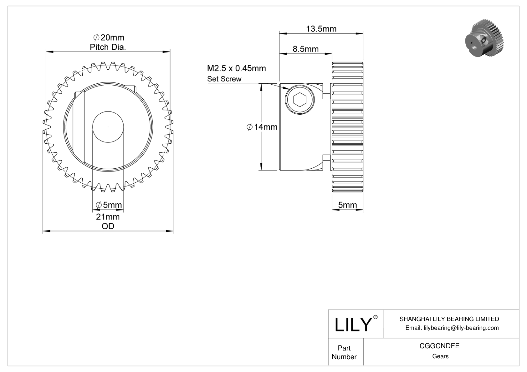 CGGCNDFE Engranajes métricos de plástico - Ángulo de presión de 20 cad drawing