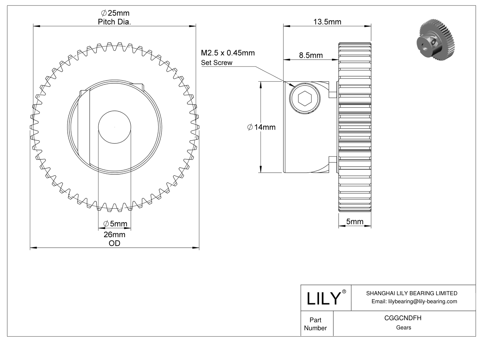 CGGCNDFH 塑料公制齿轮 - 20° 压力角 cad drawing