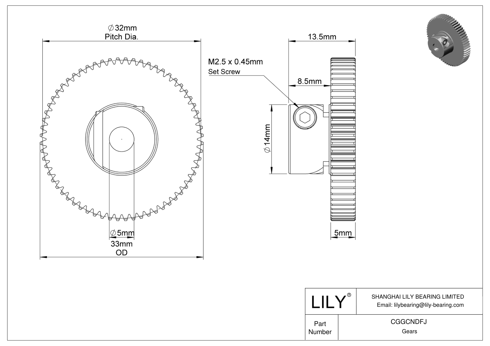 CGGCNDFJ Engranajes métricos de plástico - Ángulo de presión de 20 cad drawing