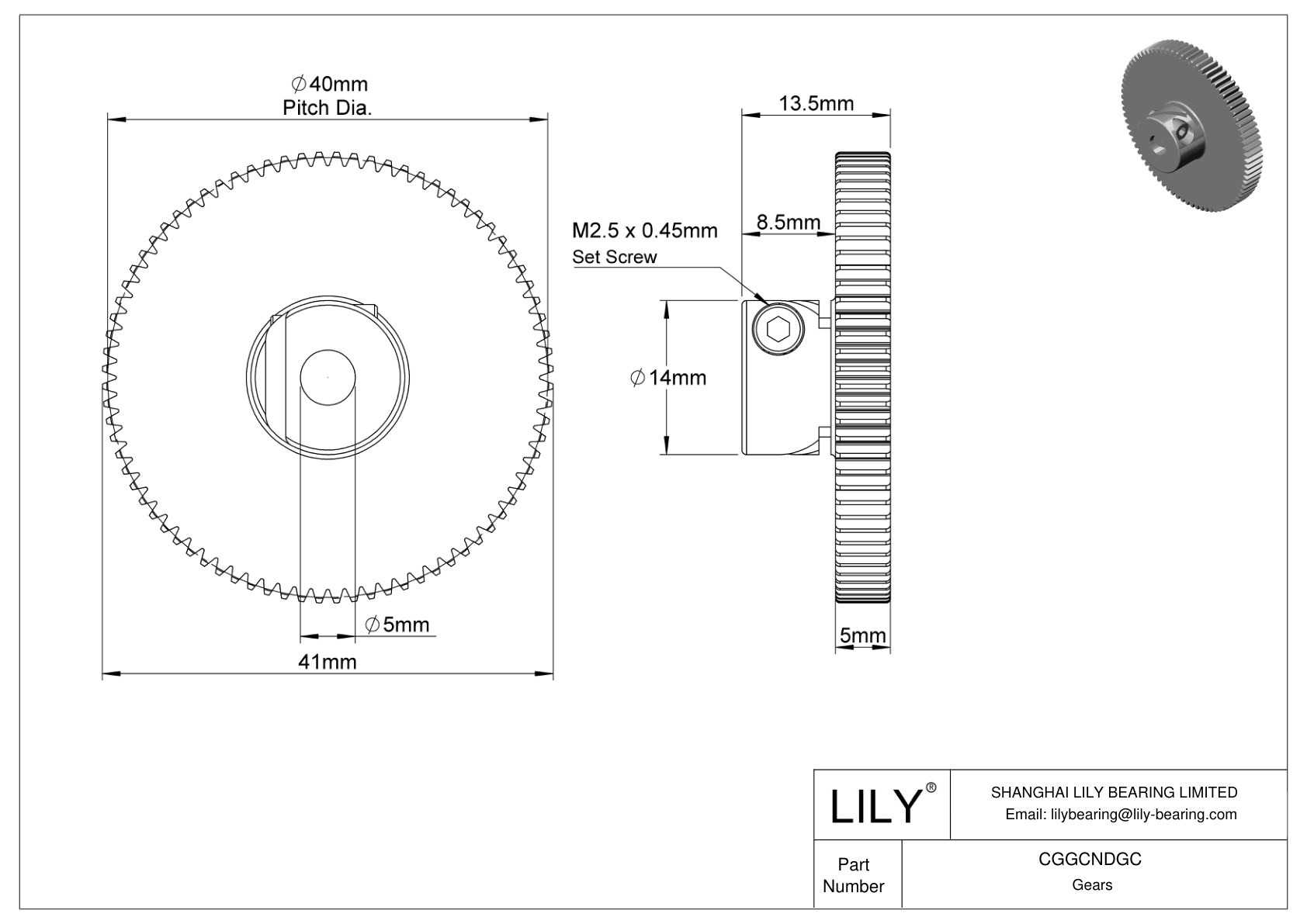 CGGCNDGC 塑料公制齿轮 - 20° 压力角 cad drawing