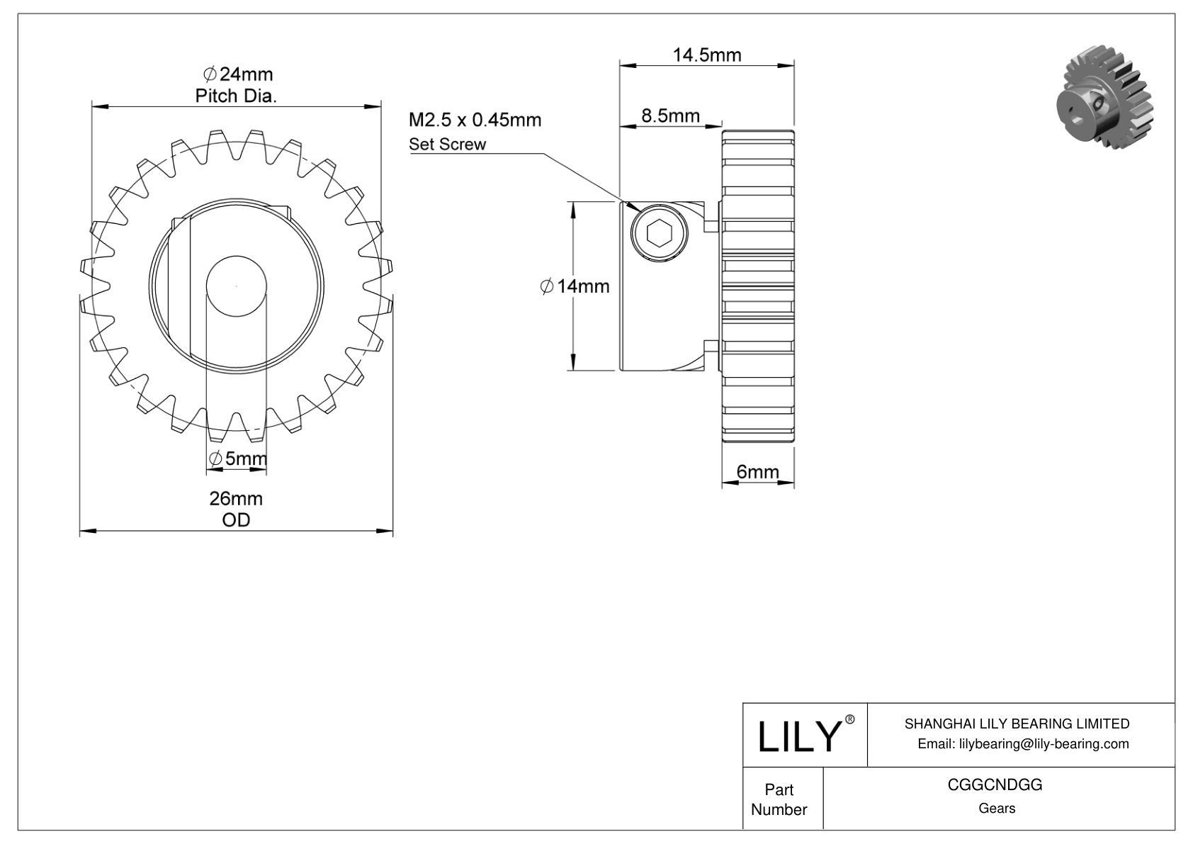 CGGCNDGG 塑料公制齿轮 - 20° 压力角 cad drawing