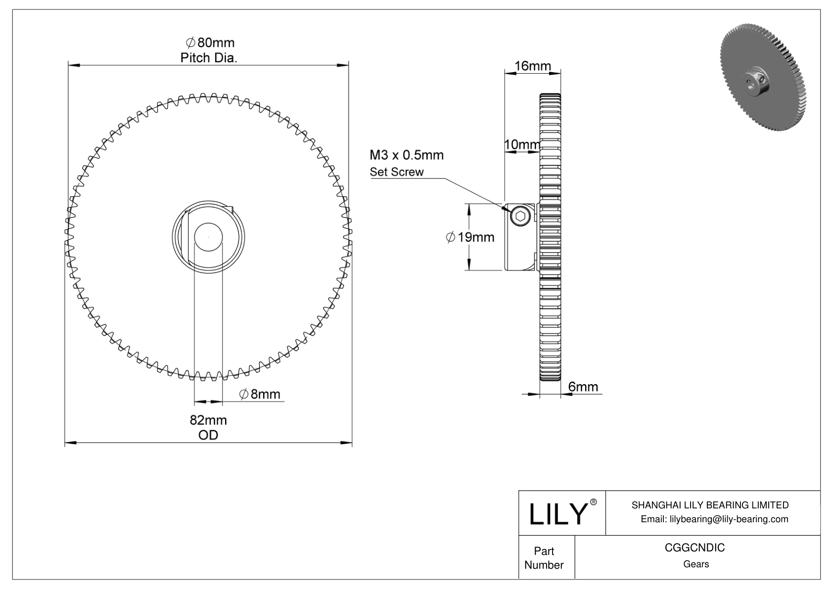 CGGCNDIC Engranajes métricos de plástico - Ángulo de presión de 20 cad drawing