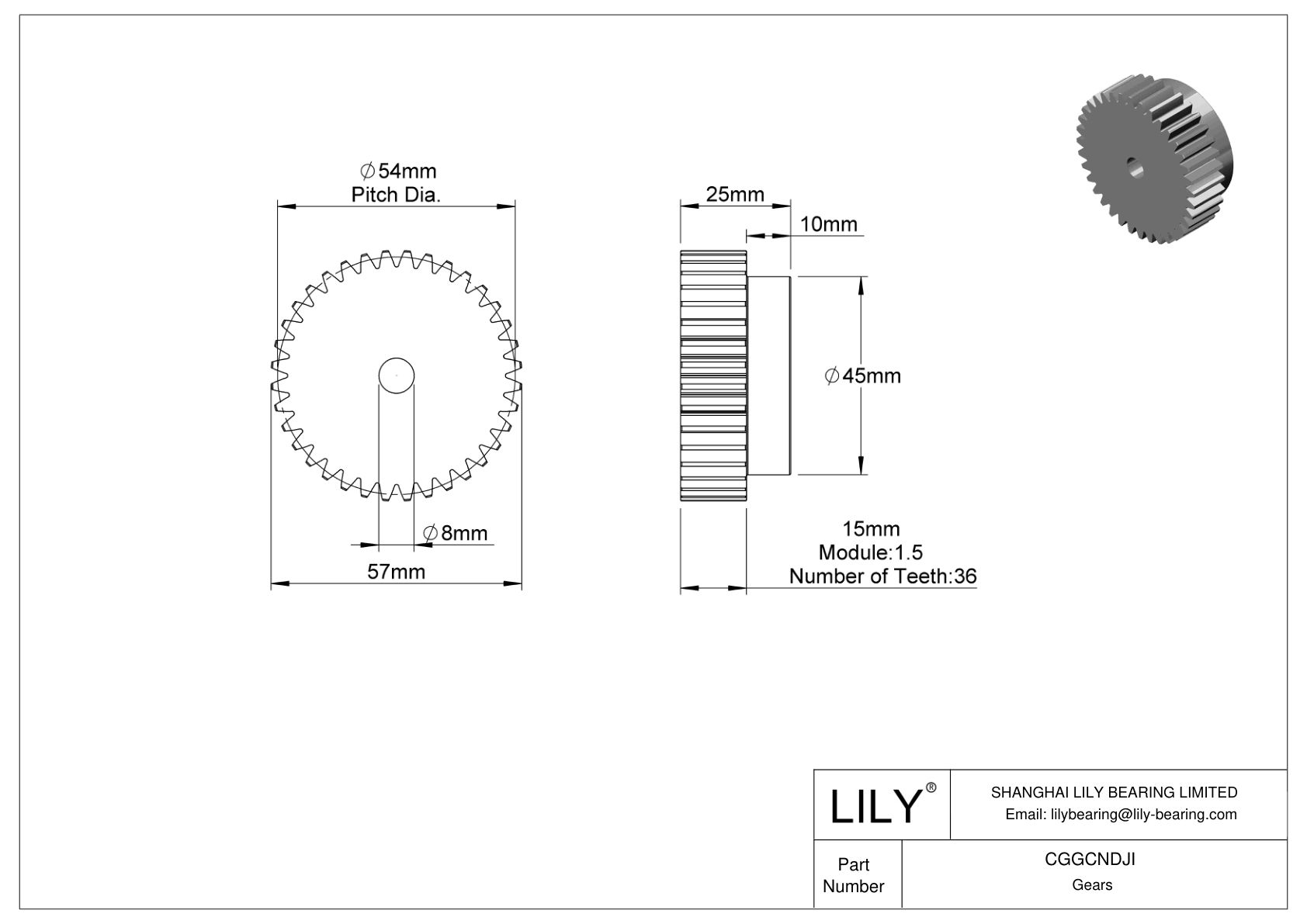 CGGCNDJI Engranajes métricos de plástico - Ángulo de presión de 20 cad drawing