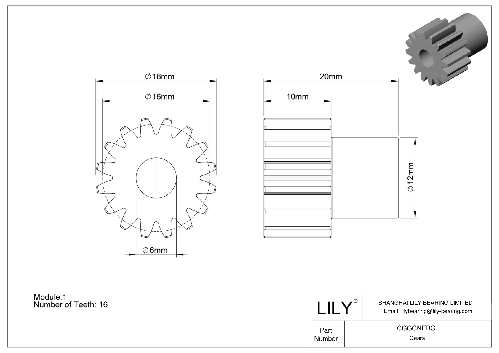 CGGCNEBG 塑料公制齿轮 - 20° 压力角 cad drawing