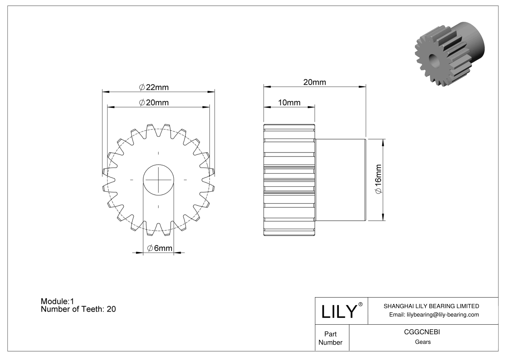 CGGCNEBI Engranajes métricos de plástico - Ángulo de presión de 20 cad drawing