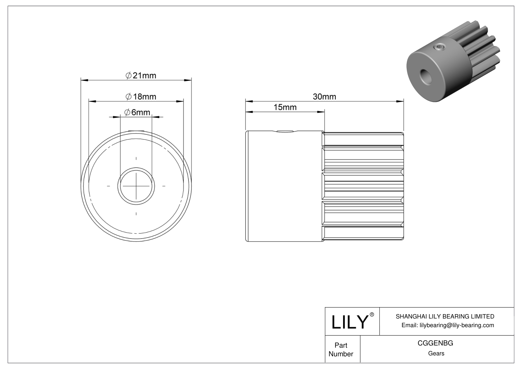 CGGENBG Metal Metric Gears - 20° Pressure Angle cad drawing