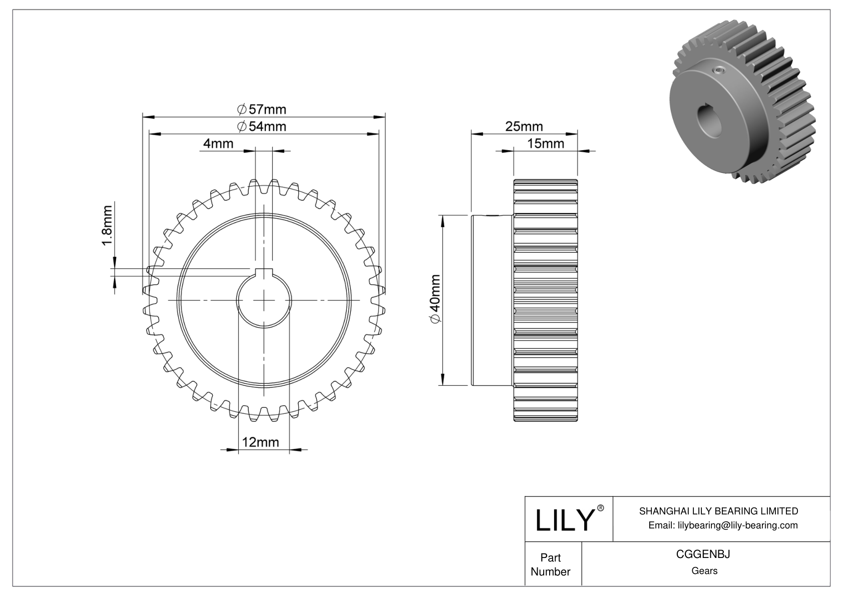 CGGENBJ Engranajes métricos metálicos - Ángulo de presión de 20 cad drawing