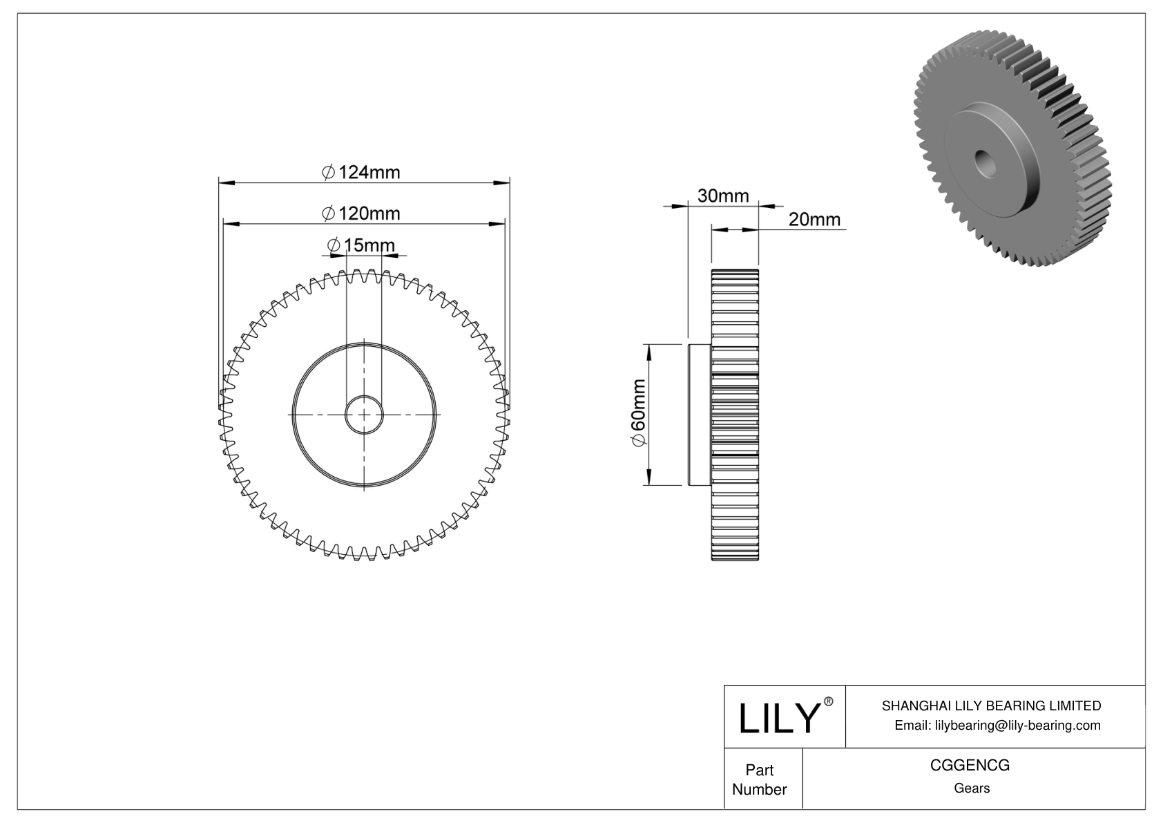 CGGENCG Engranajes métricos metálicos - Ángulo de presión de 20 cad drawing