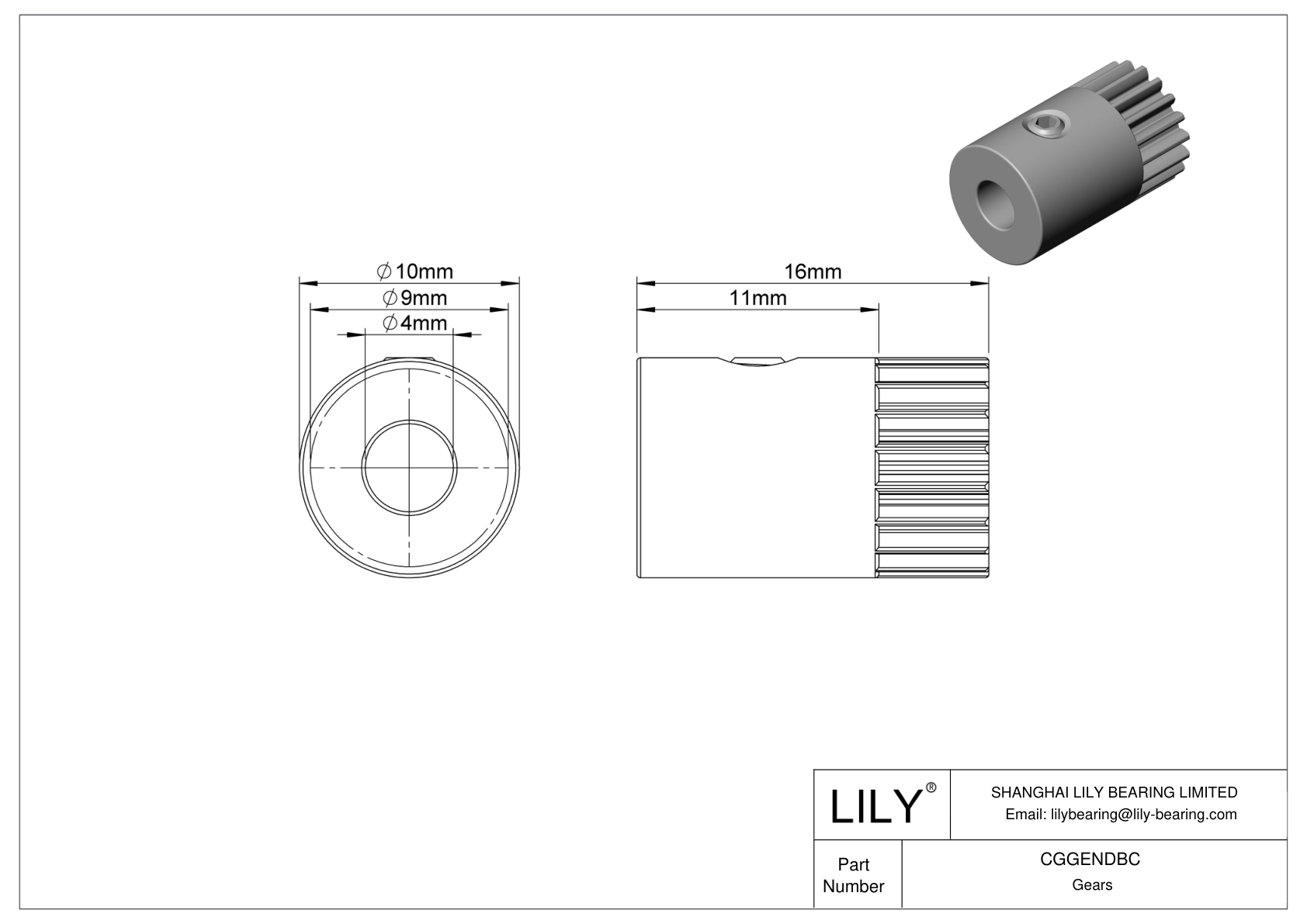 CGGENDBC Engranajes métricos metálicos - Ángulo de presión de 20 cad drawing