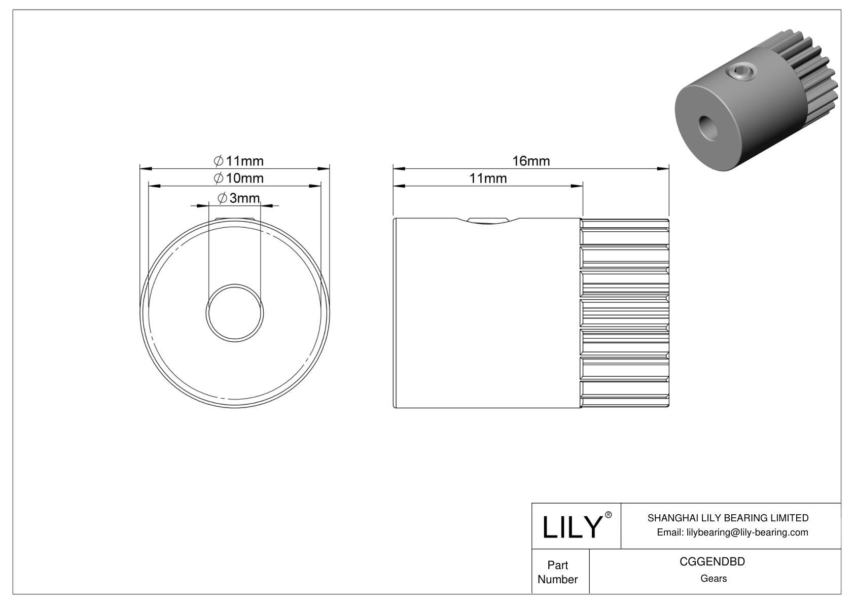 CGGENDBD Engranajes métricos metálicos - Ángulo de presión de 20 cad drawing