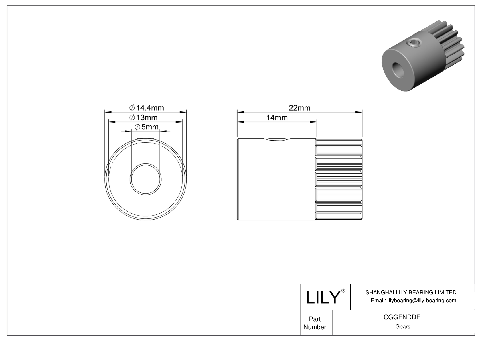 CGGENDDE 金属公制齿轮 - 20° 压力角 cad drawing