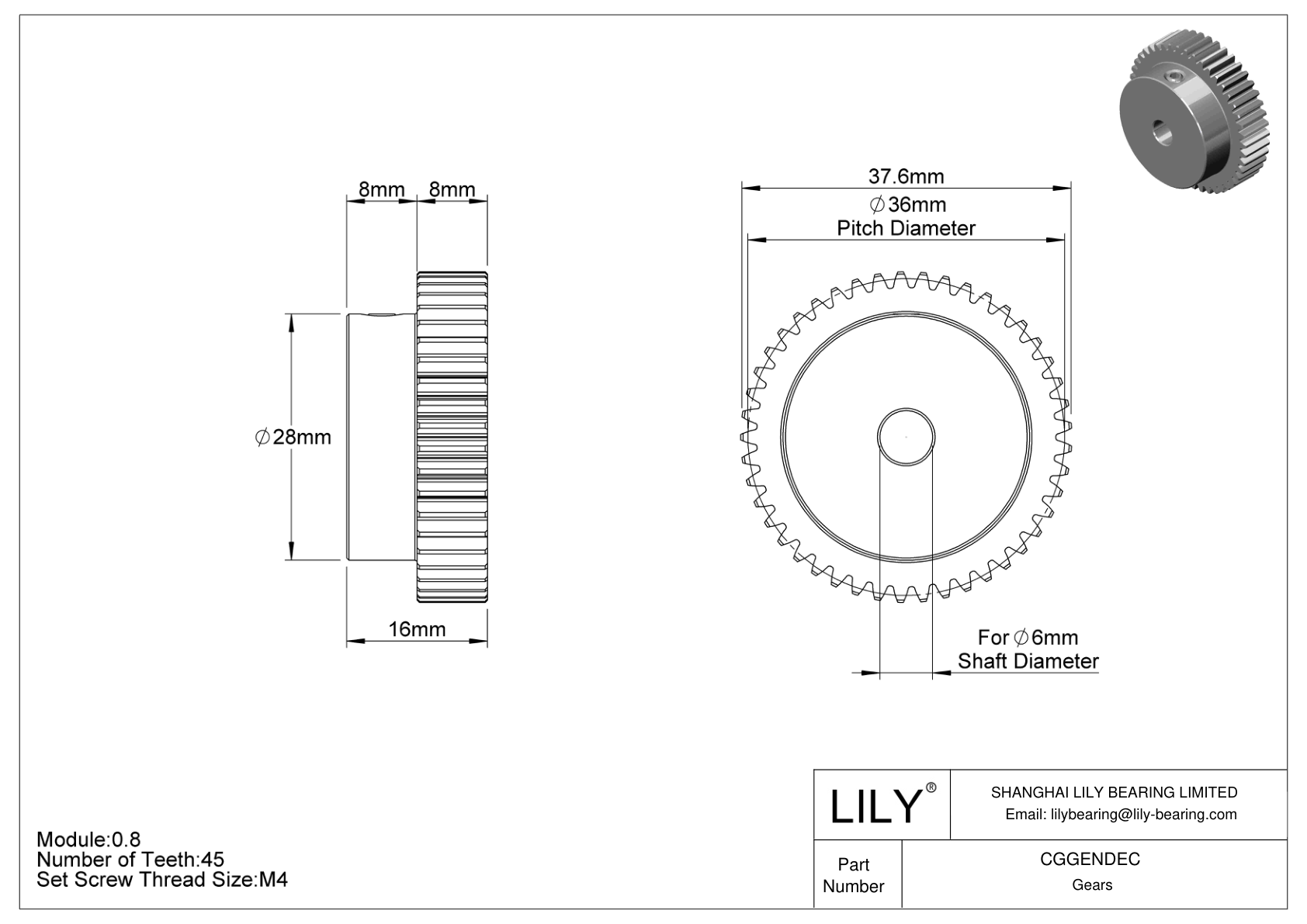 CGGENDEC 金属公制齿轮 - 20° 压力角 cad drawing