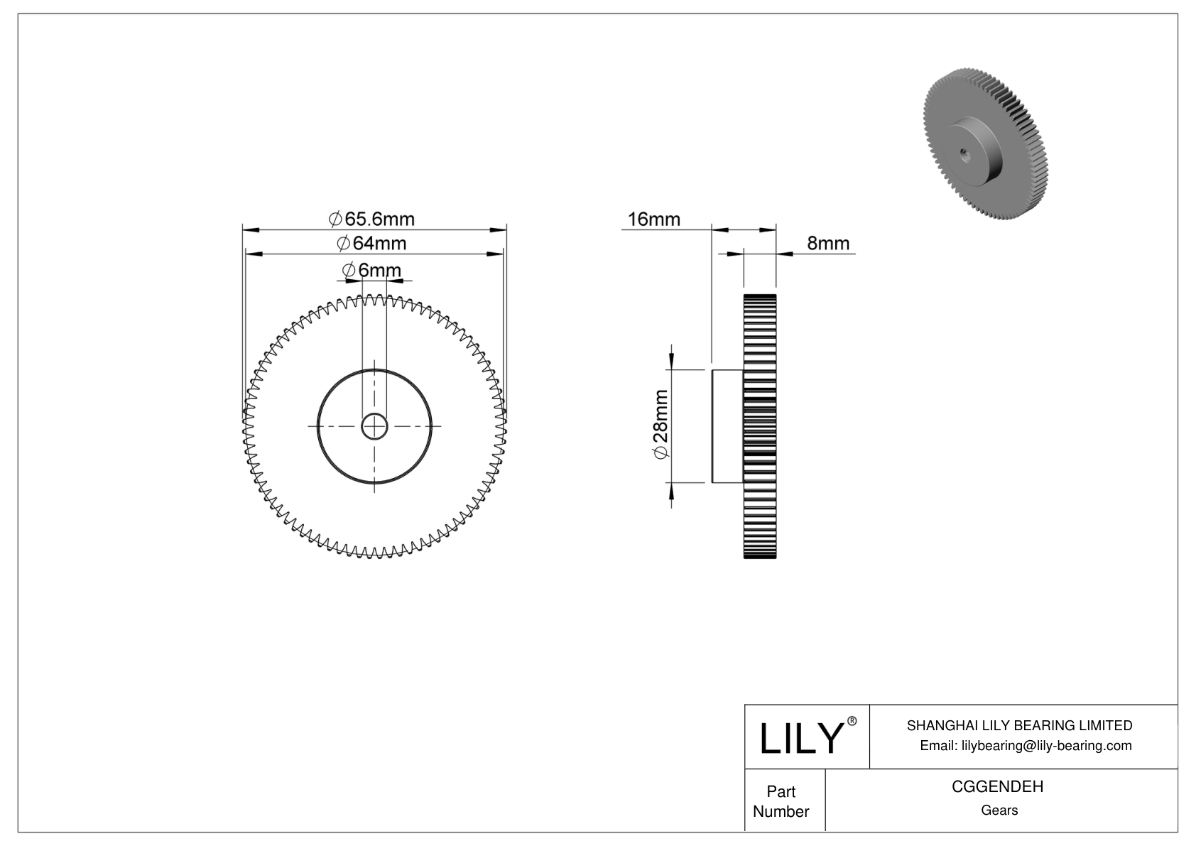 CGGENDEH 金属公制齿轮 - 20° 压力角 cad drawing