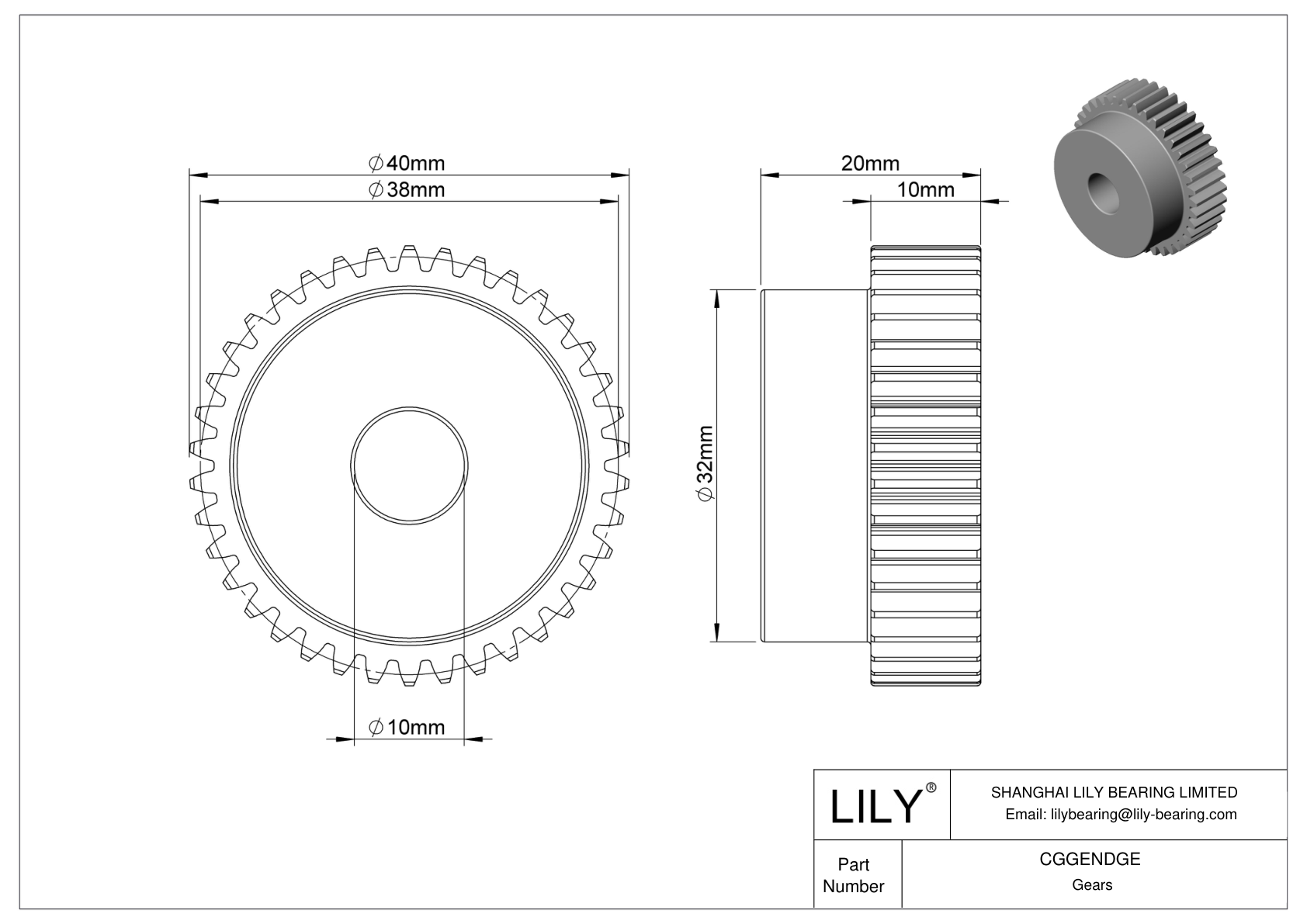 CGGENDGE Engranajes métricos metálicos - Ángulo de presión de 20 cad drawing