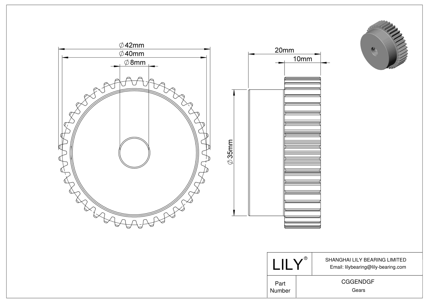 CGGENDGF Engranajes métricos metálicos - Ángulo de presión de 20 cad drawing