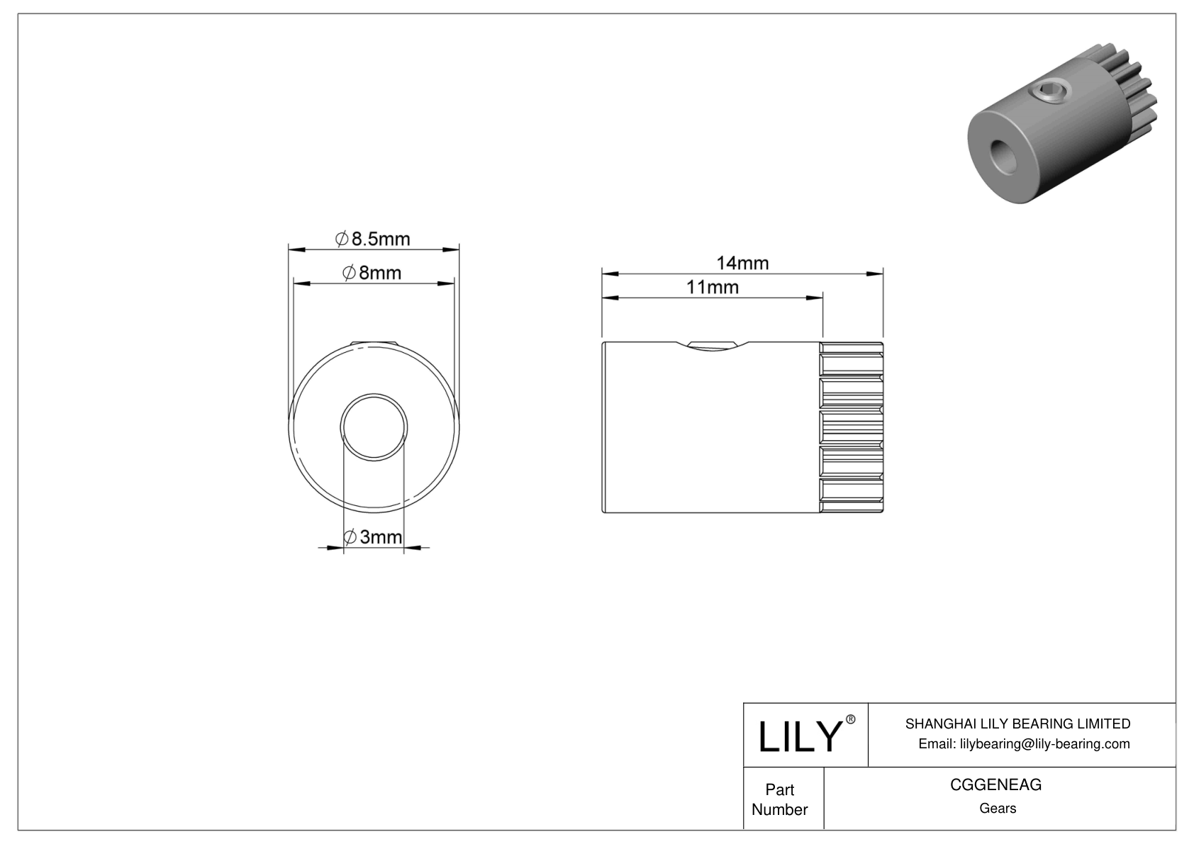 CGGENEAG 金属公制齿轮 - 20° 压力角 cad drawing