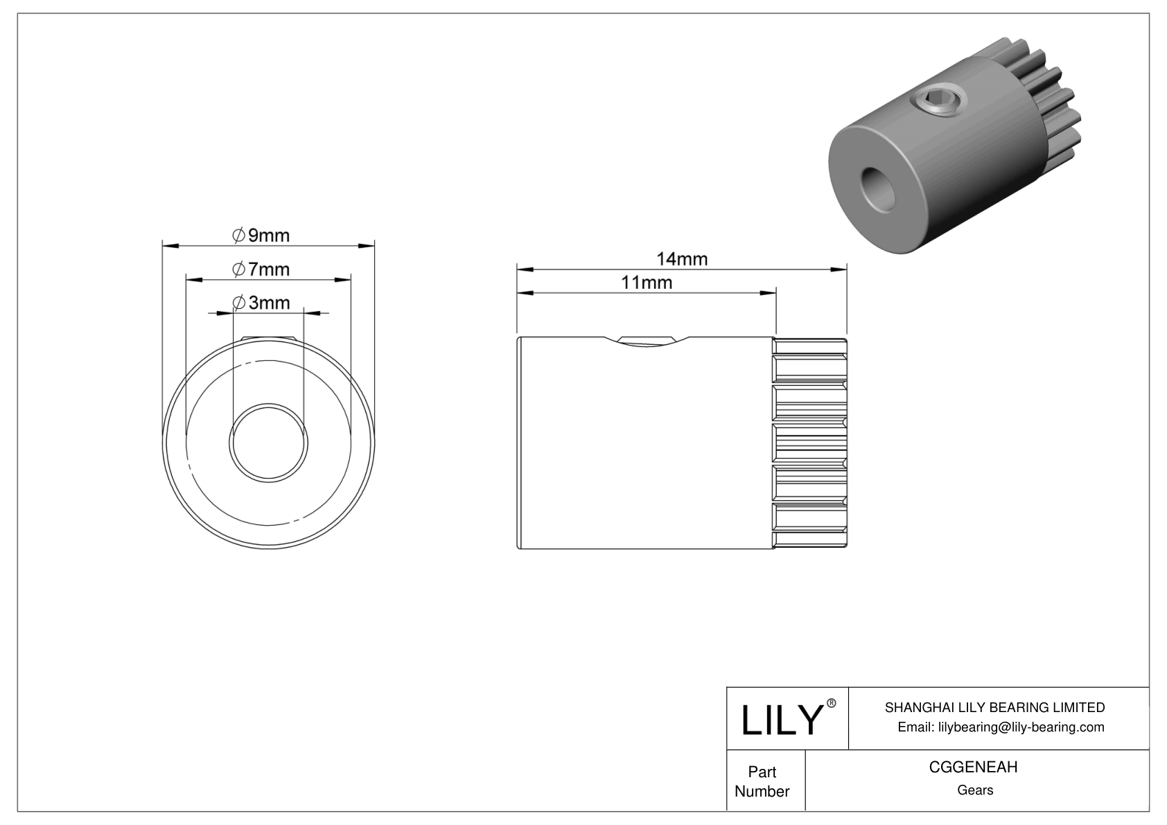 CGGENEAH 金属公制齿轮 - 20° 压力角 cad drawing