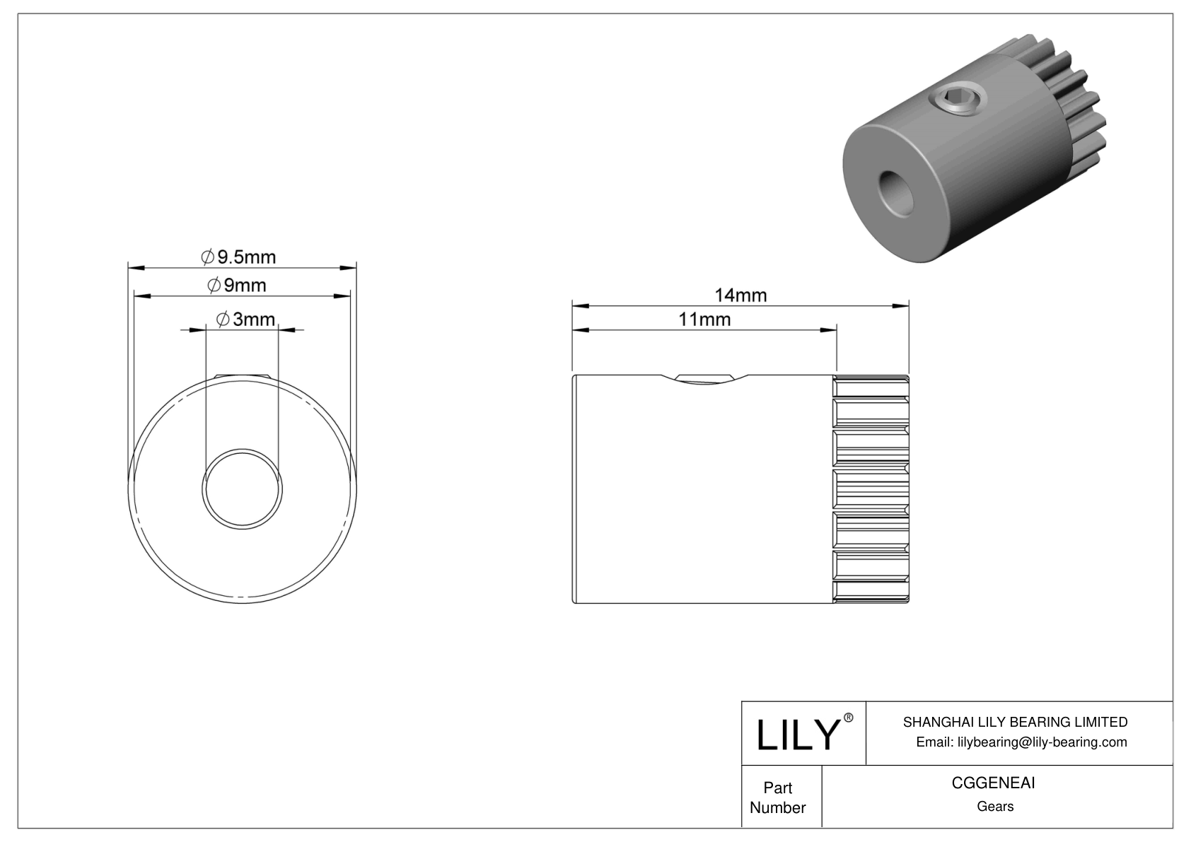 CGGENEAI 金属公制齿轮 - 20° 压力角 cad drawing