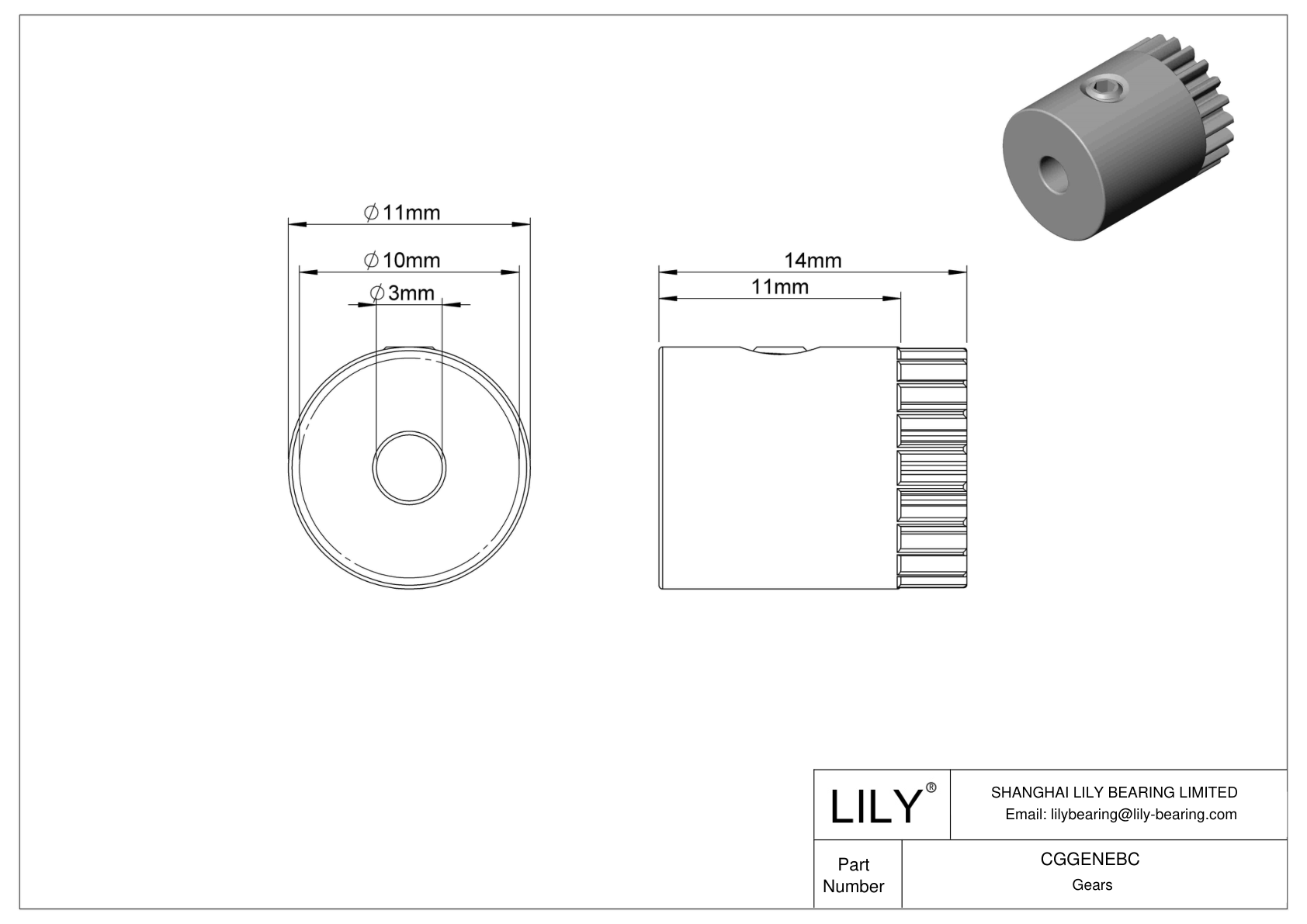 CGGENEBC 金属公制齿轮 - 20° 压力角 cad drawing