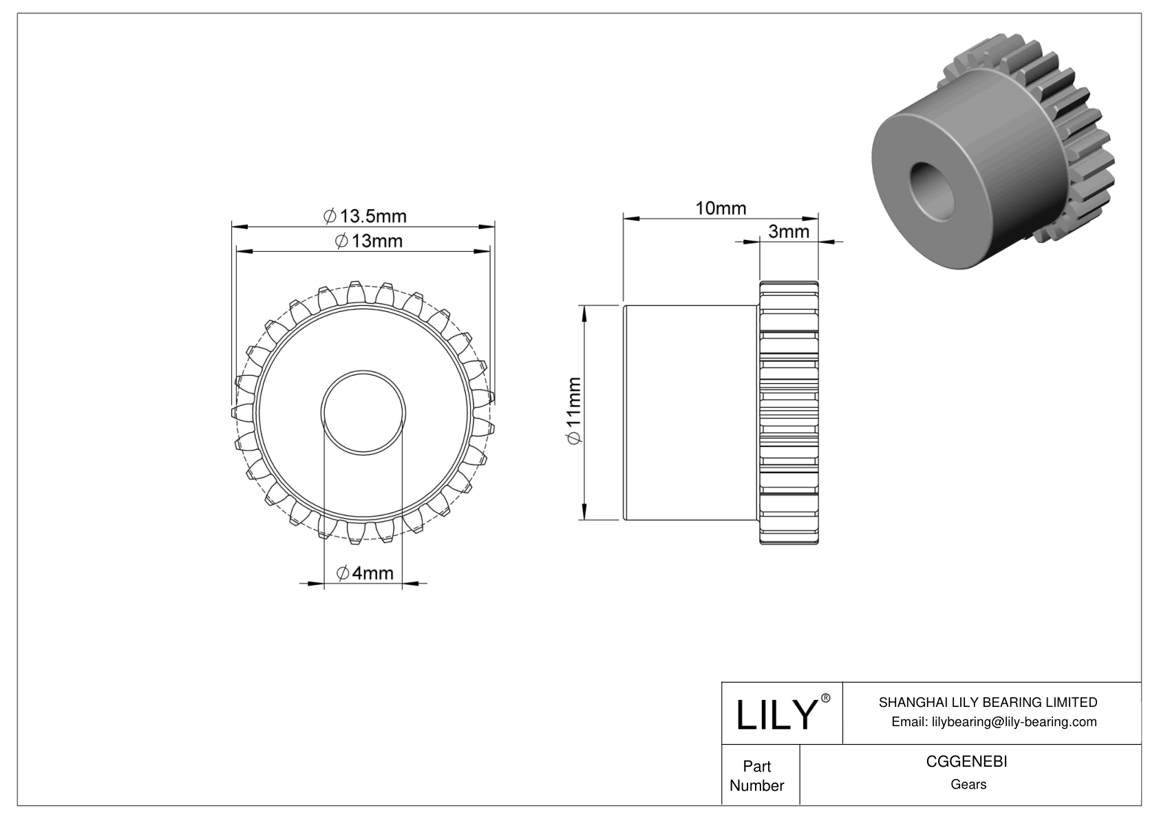 CGGENEBI 金属公制齿轮 - 20° 压力角 cad drawing