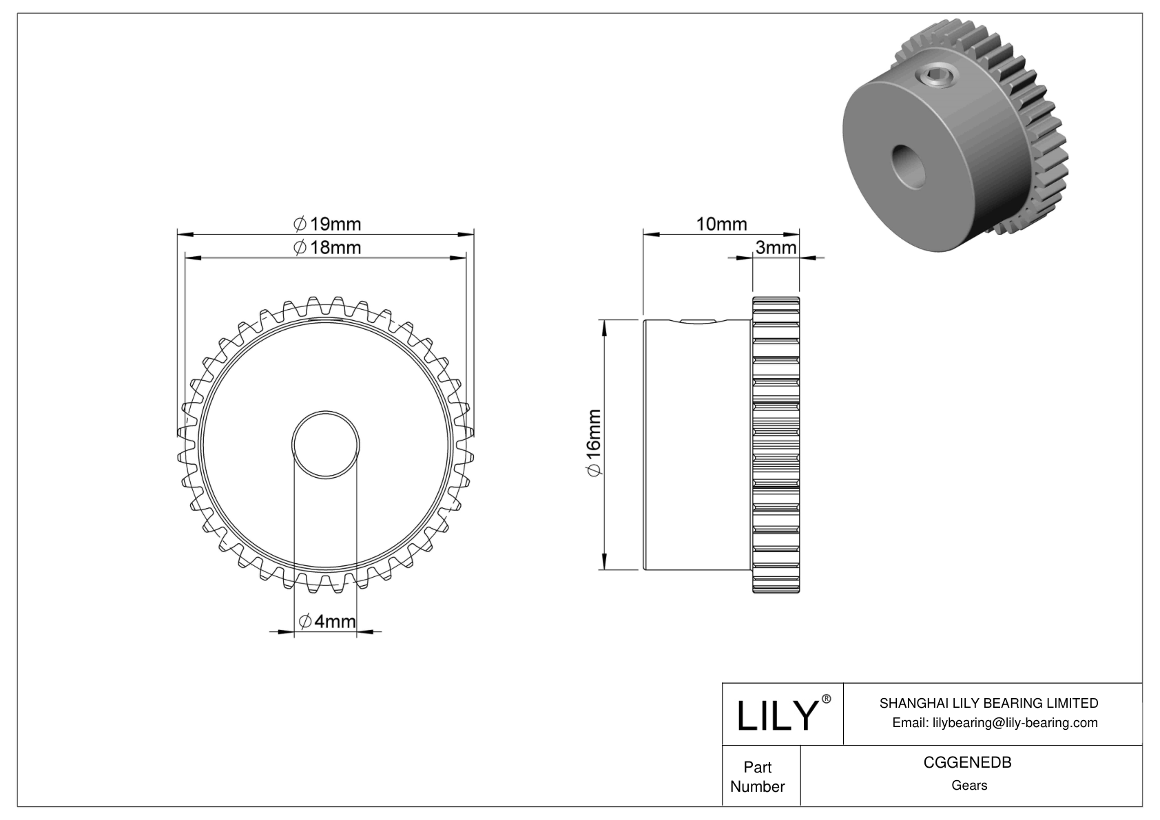 CGGENEDB 金属公制齿轮 - 20° 压力角 cad drawing