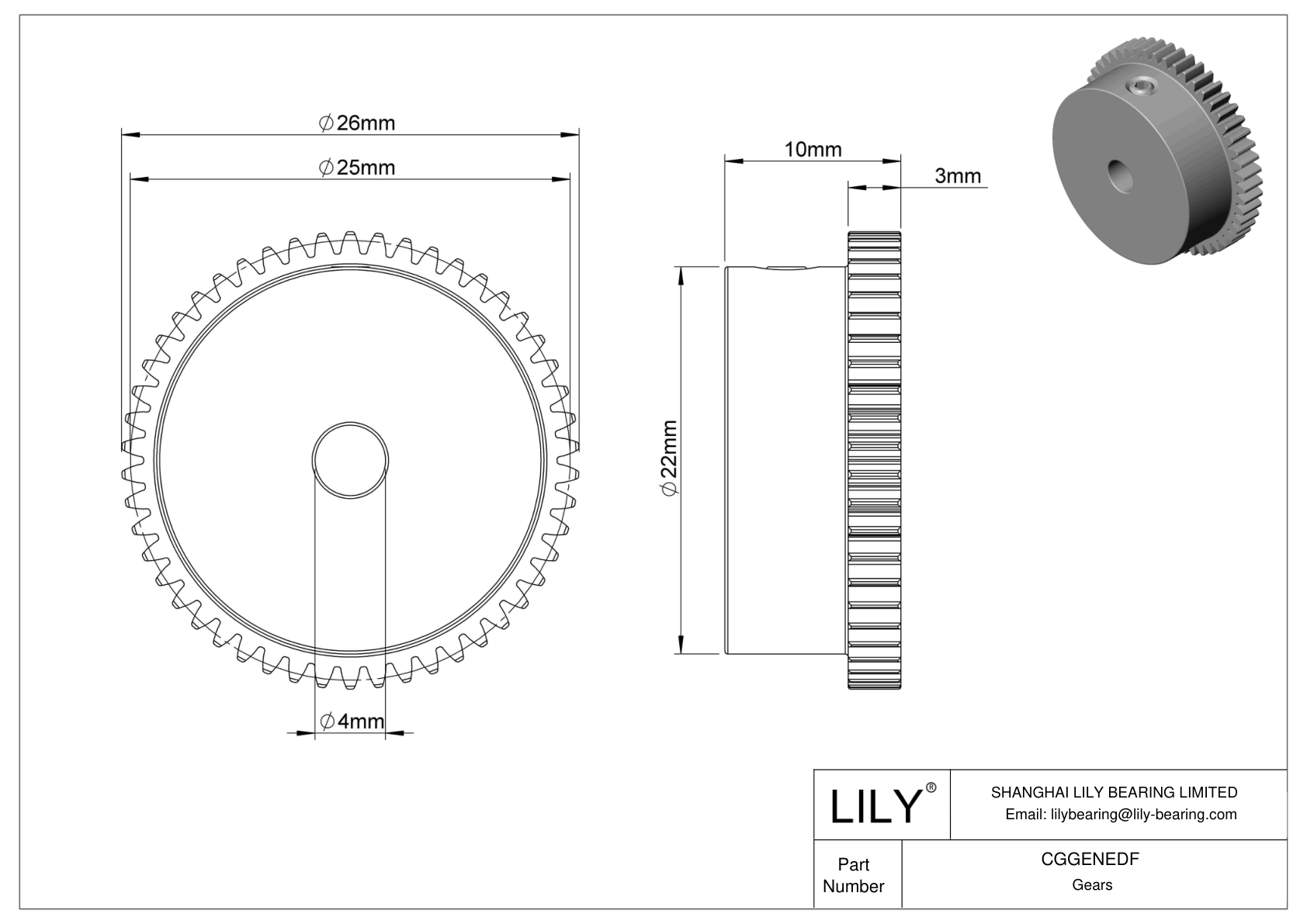 CGGENEDF 金属公制齿轮 - 20° 压力角 cad drawing