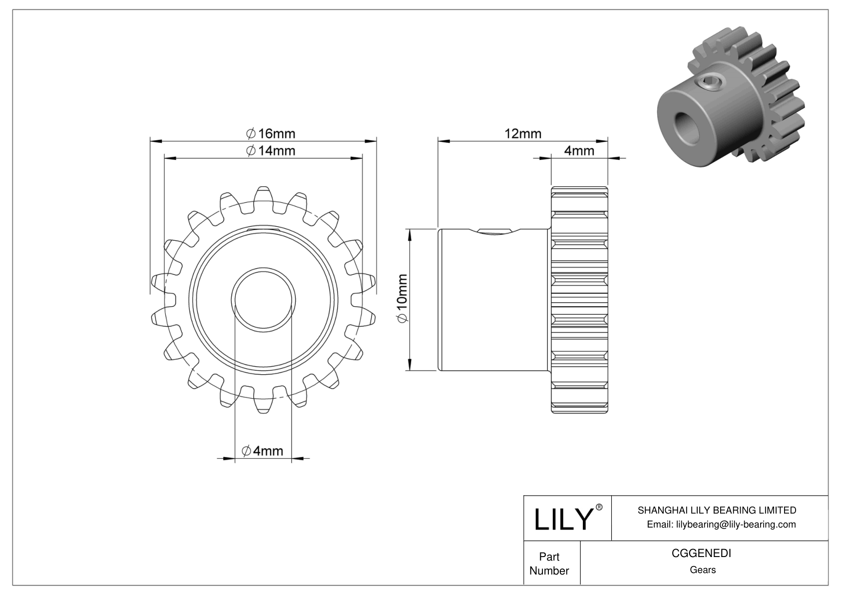 CGGENEDI Engranajes métricos metálicos - Ángulo de presión de 20 cad drawing