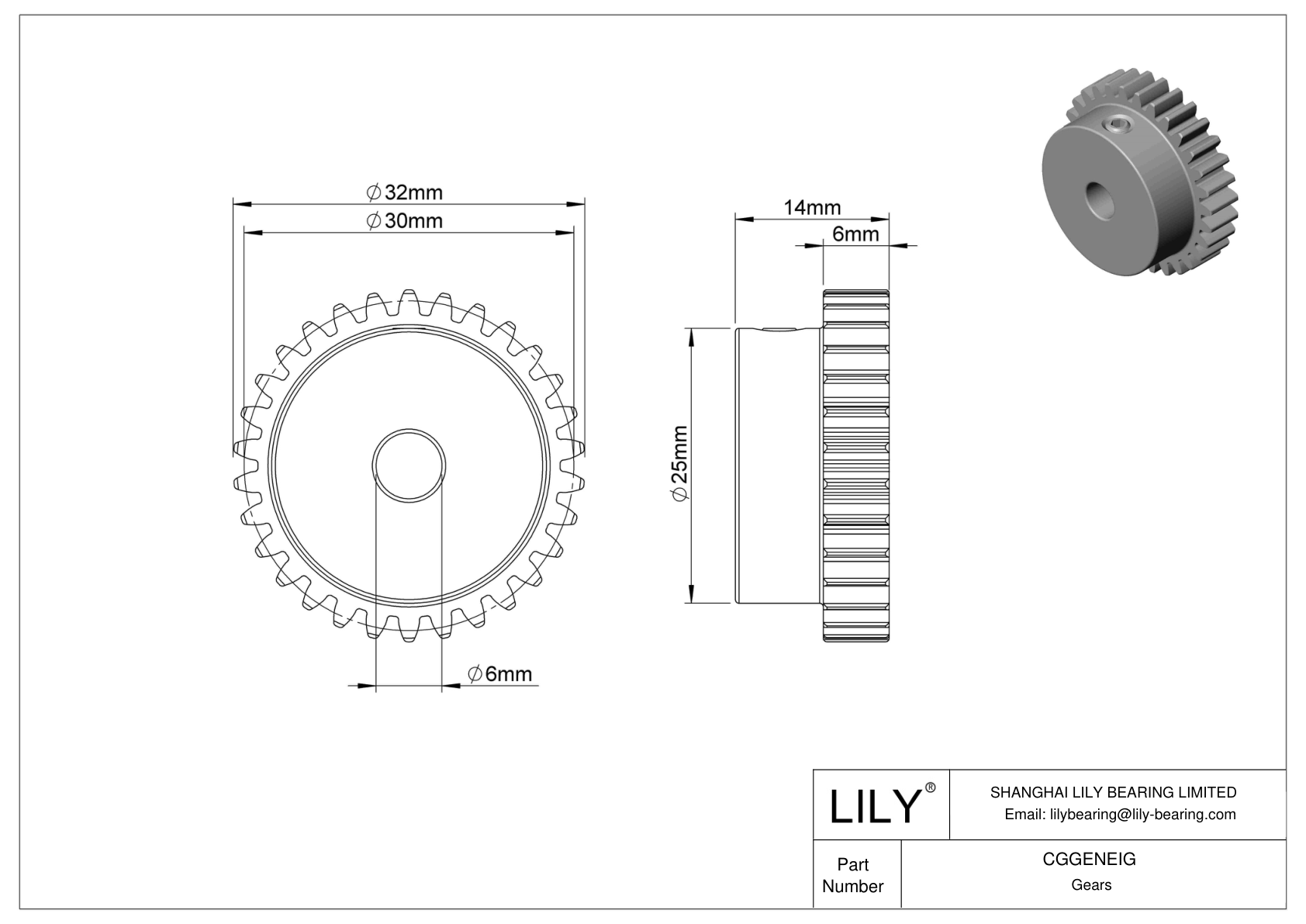 CGGENEIG Engranajes métricos metálicos - Ángulo de presión de 20 cad drawing