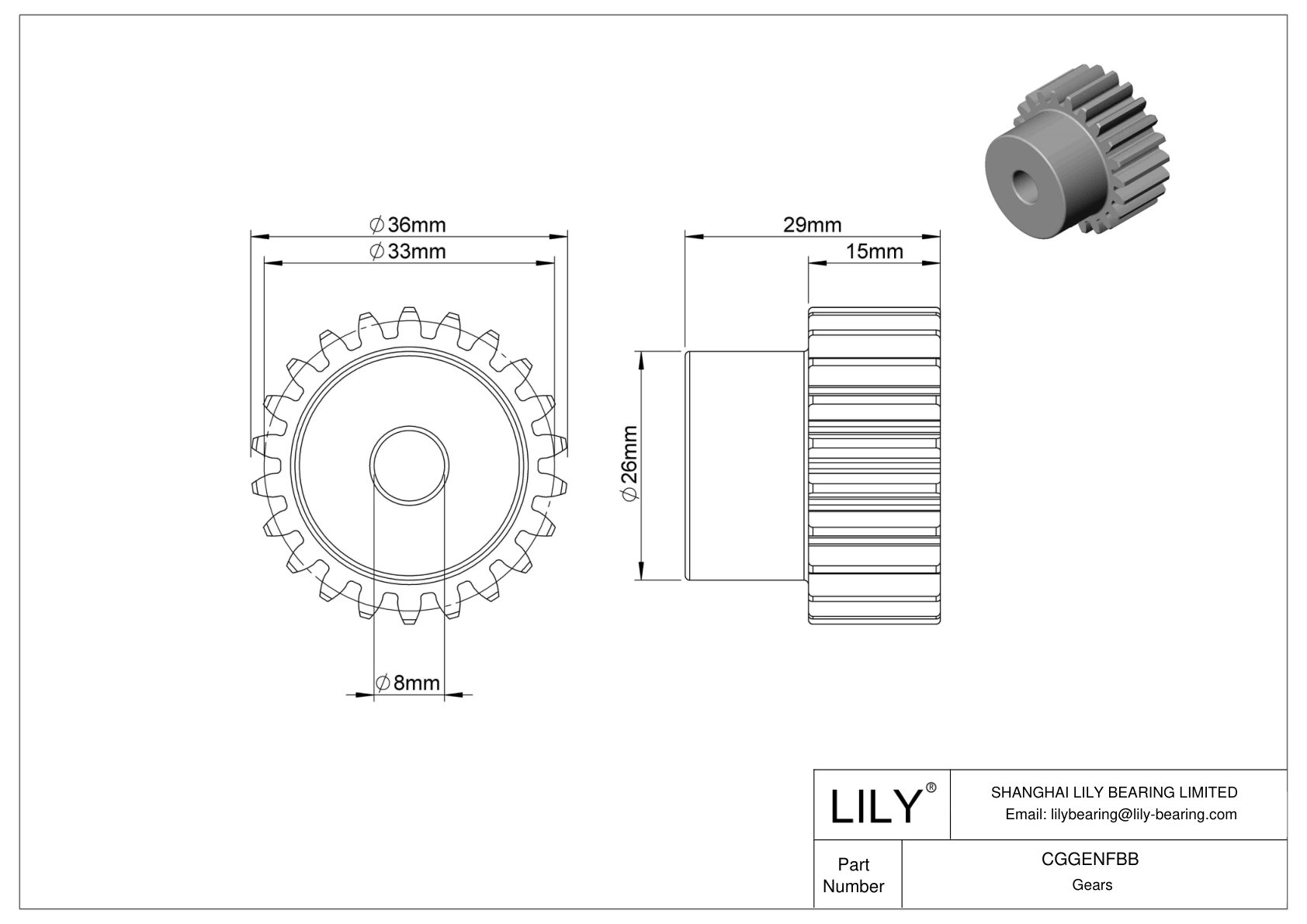 CGGENFBB Engranajes métricos metálicos - Ángulo de presión de 20 cad drawing