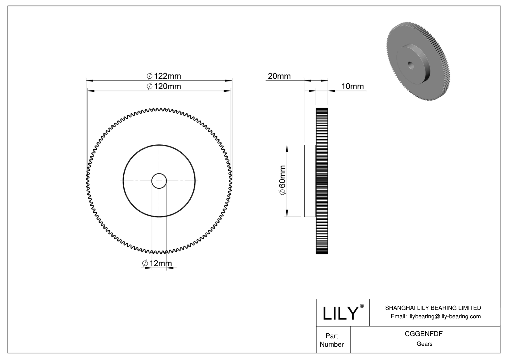 CGGENFDF 金属公制齿轮 - 20° 压力角 cad drawing