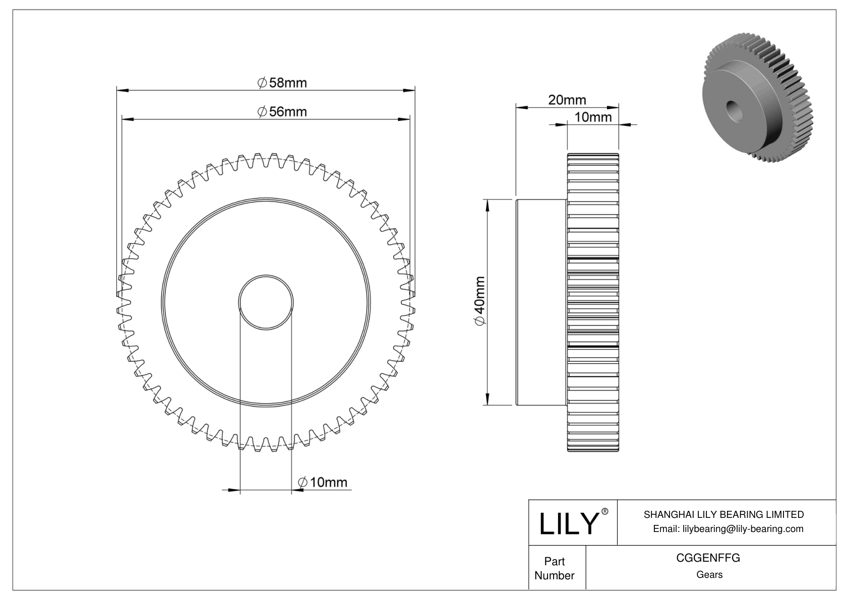 CGGENFFG 金属公制齿轮 - 20° 压力角 cad drawing