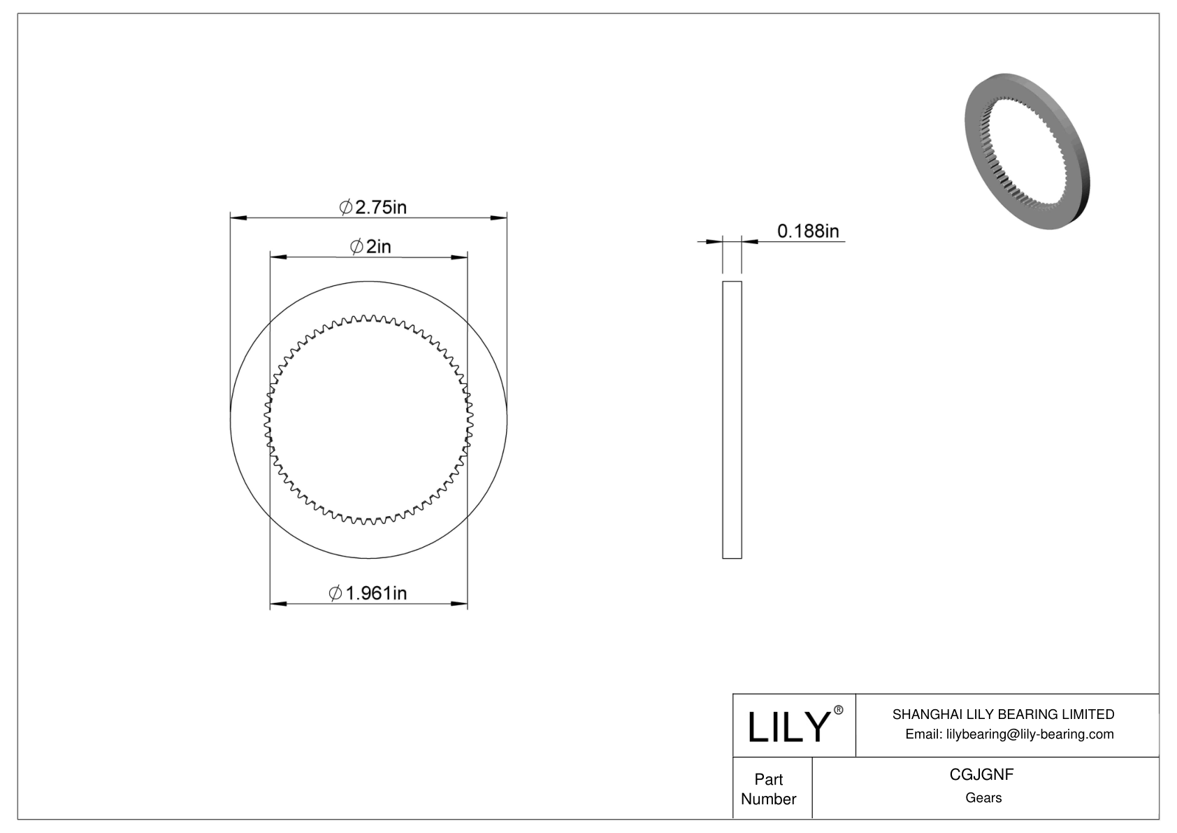 CGJGNF Metal Inch Internal Gears - 20° Pressure Angle cad drawing