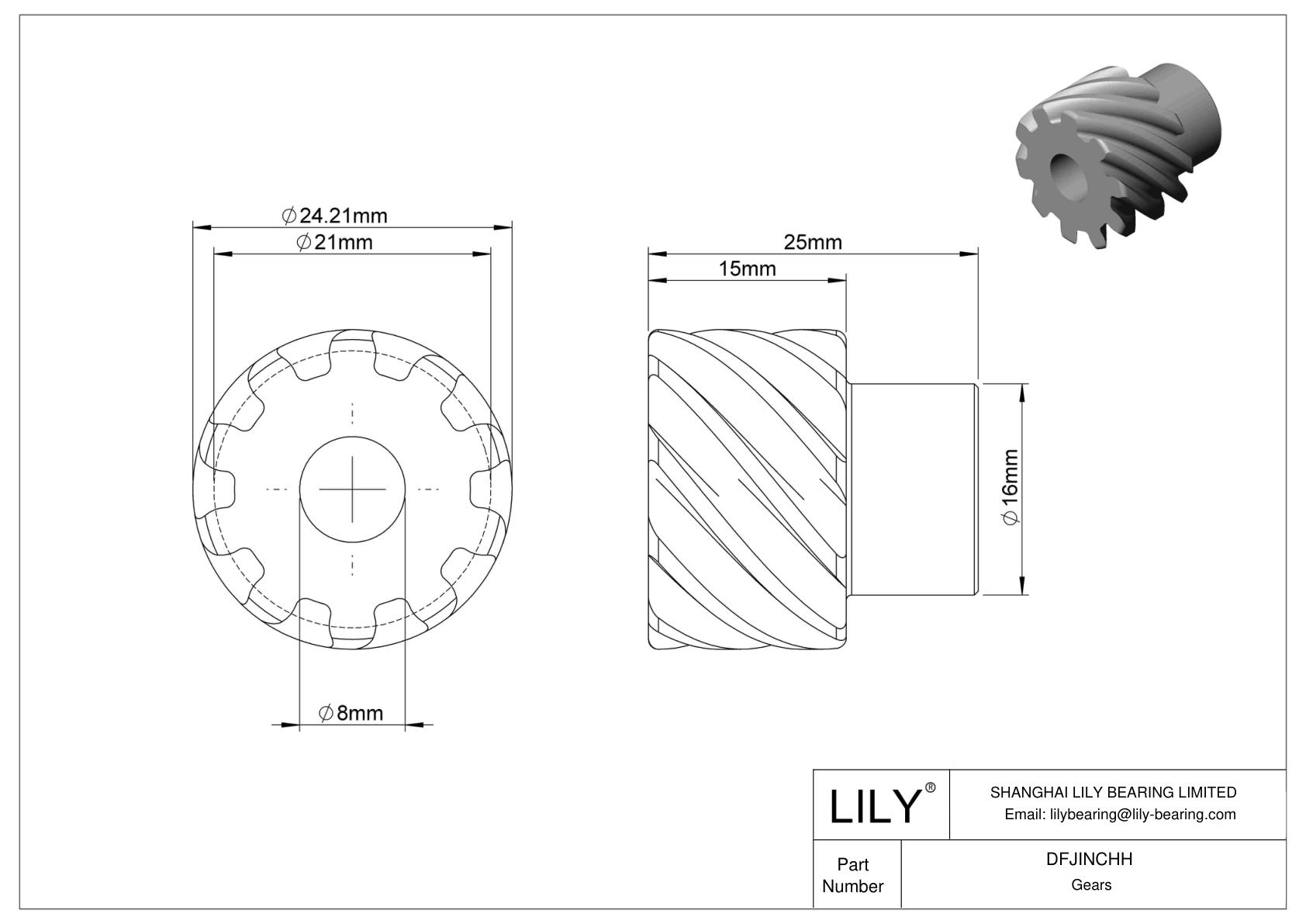 DFJINCHH Metric Crossed Gears - 20° Pressure Angle cad drawing