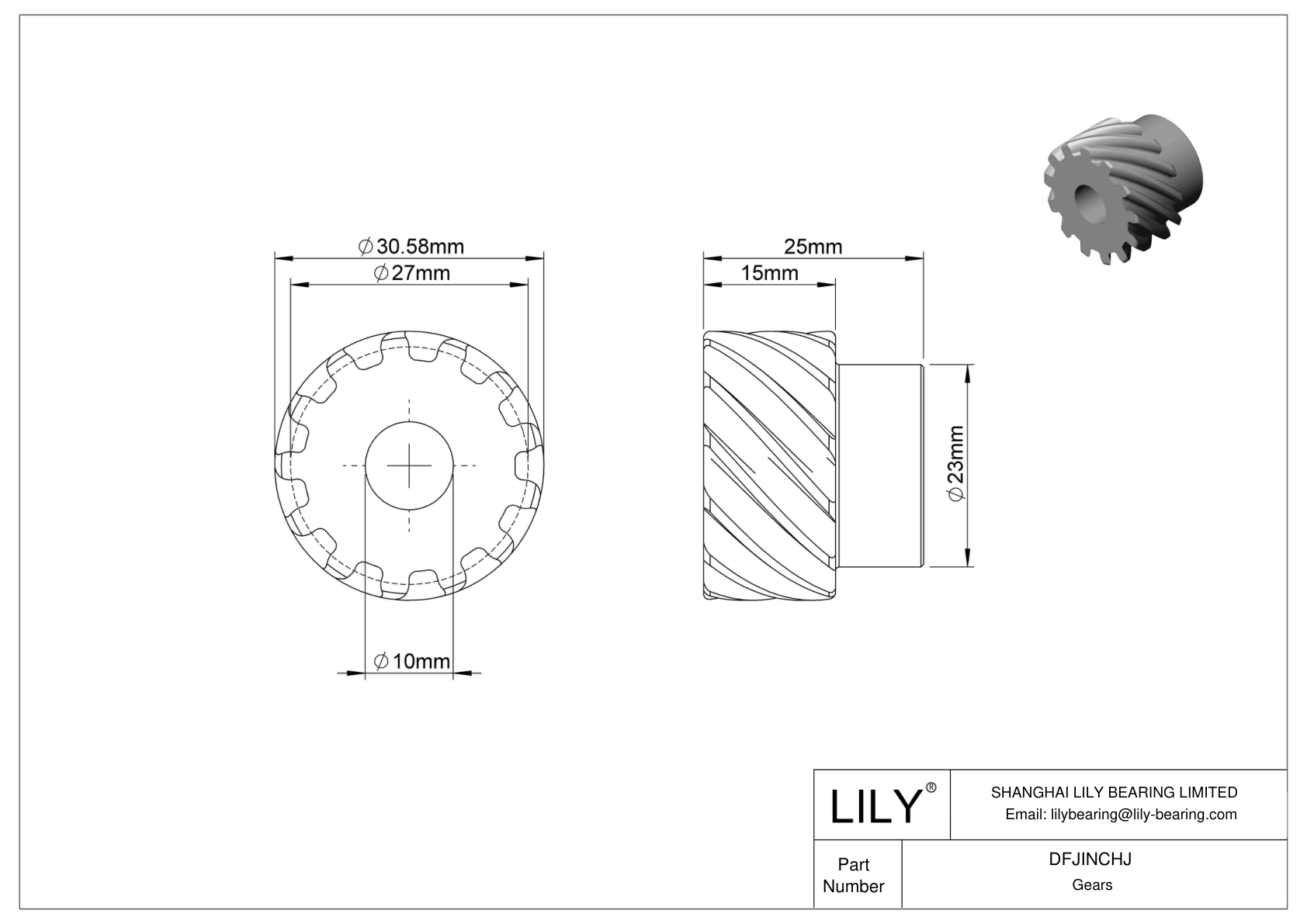 DFJINCHJ Metric Crossed Gears - 20° Pressure Angle cad drawing