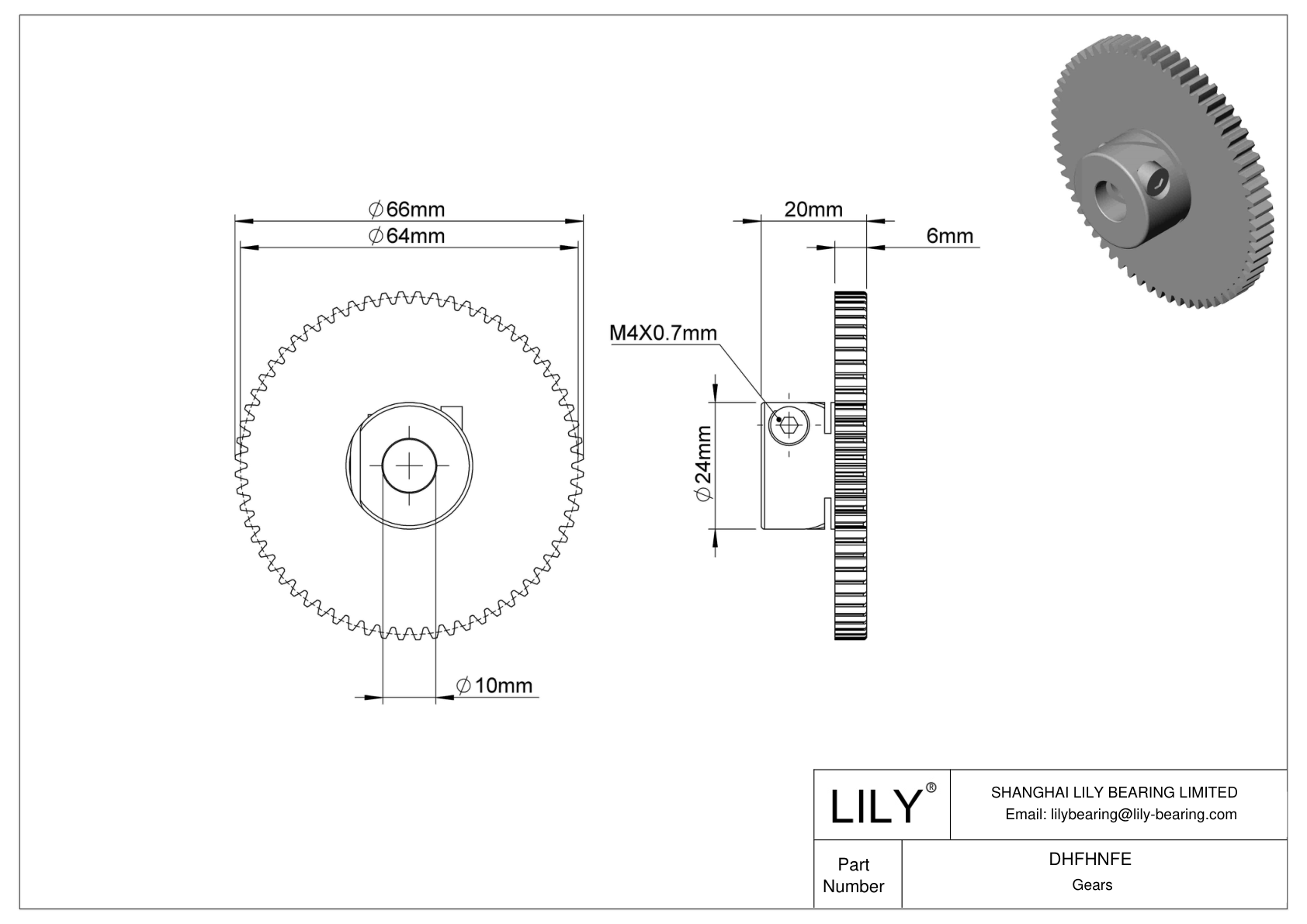 DHFHNFE Metal Metric Gears - 20° Pressure Angle cad drawing