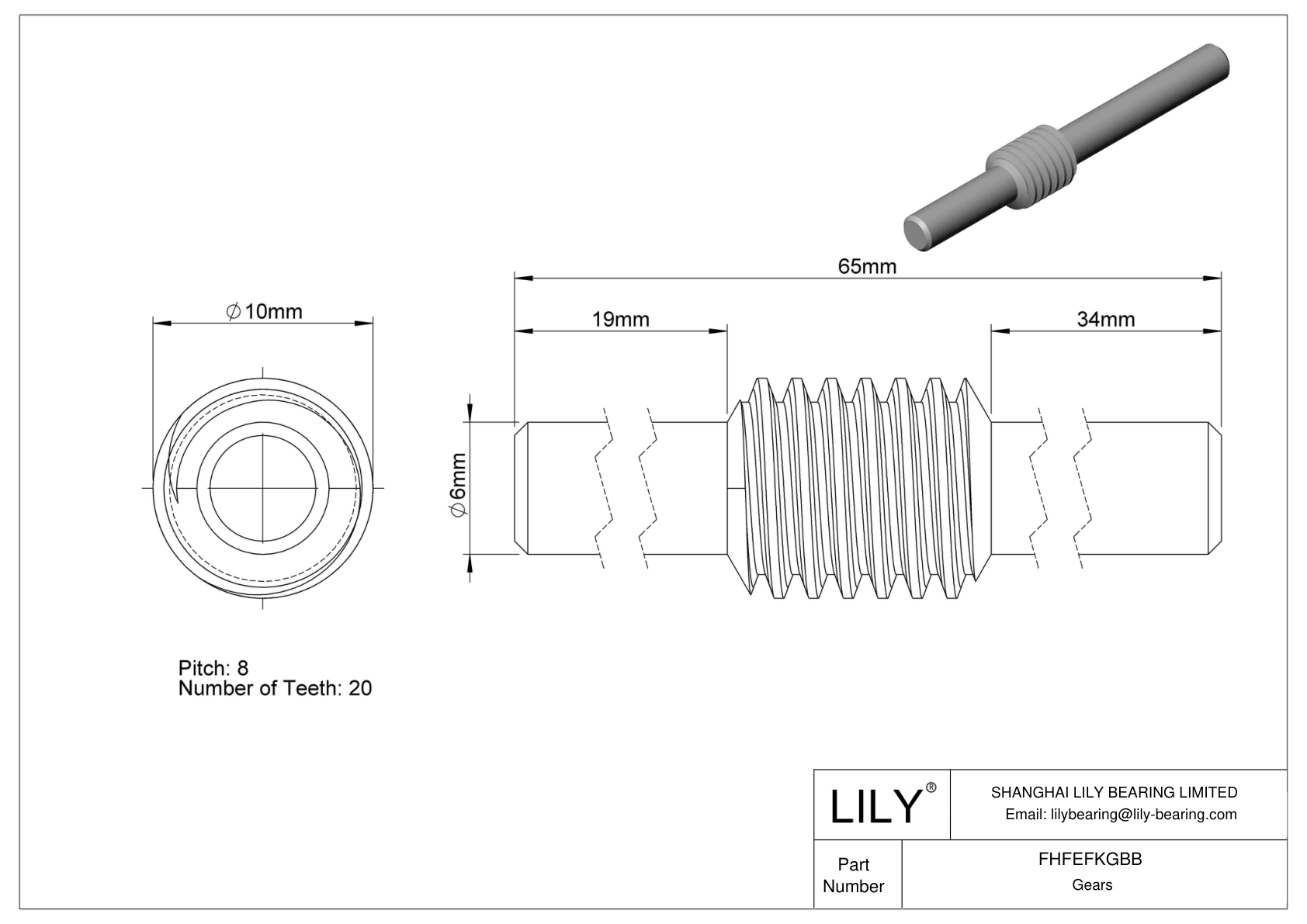 FHFEFKGBB Metric Shaft-Mounted Worms cad drawing