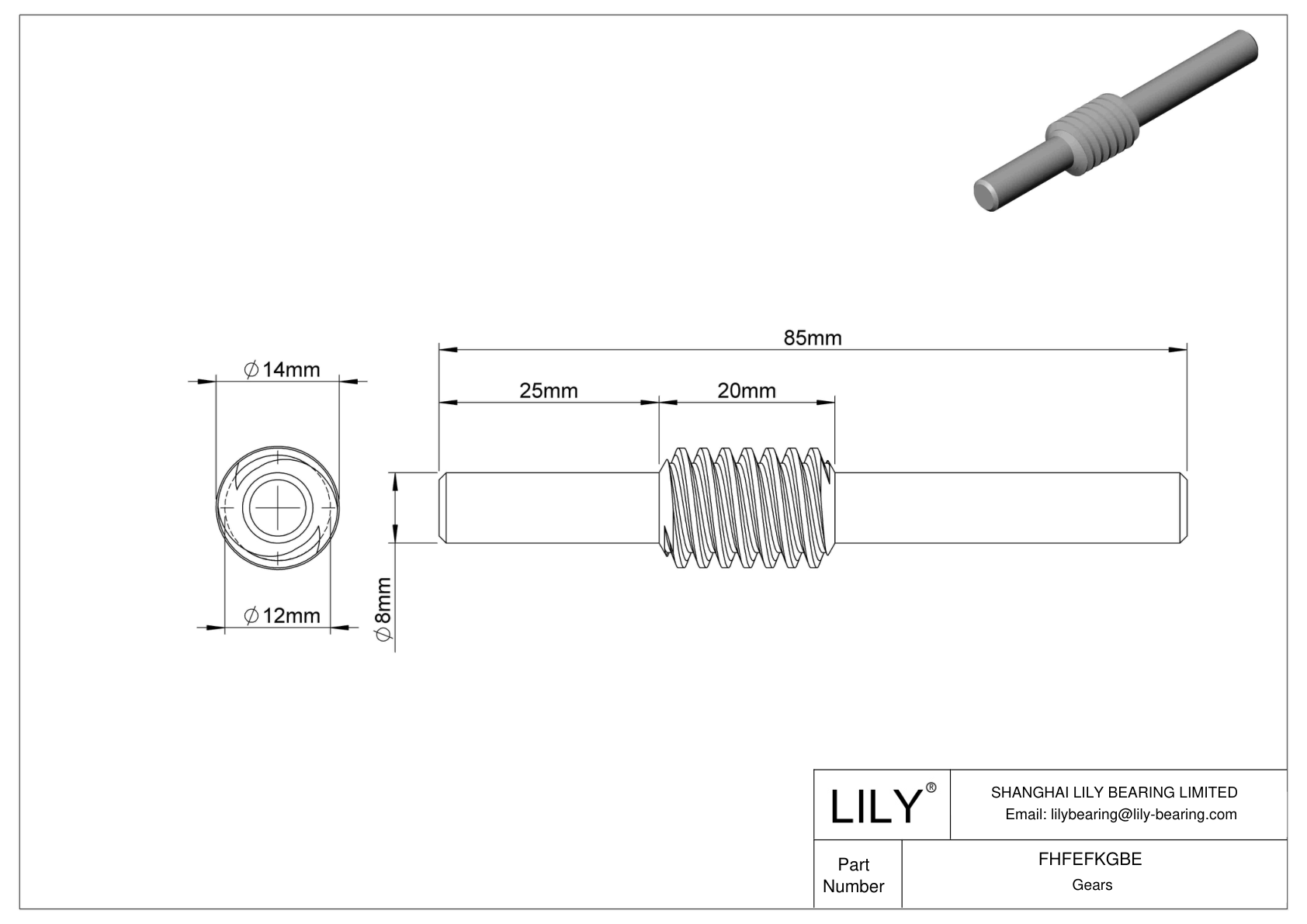 FHFEFKGBE Metric Shaft-Mounted Worms cad drawing