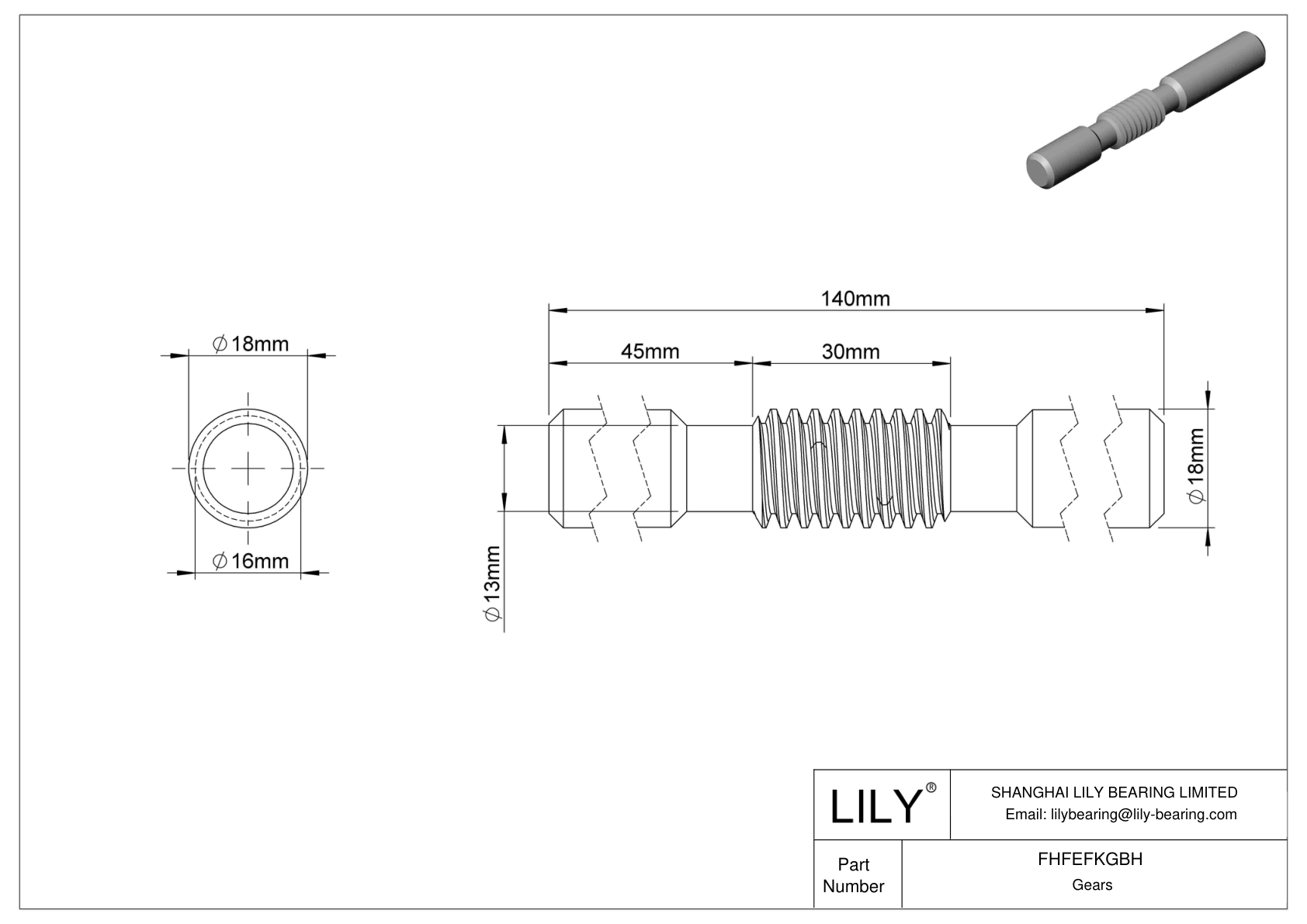 FHFEFKGBH Metric Shaft-Mounted Worms cad drawing