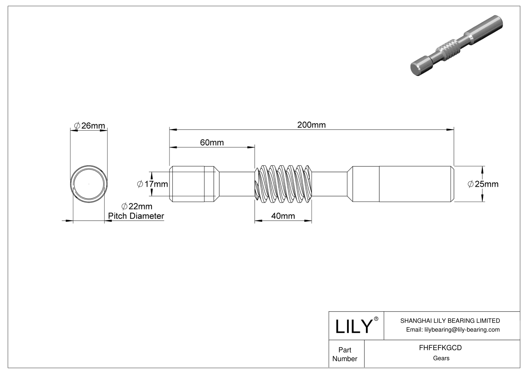 FHFEFKGCD Metric Shaft-Mounted Worms cad drawing