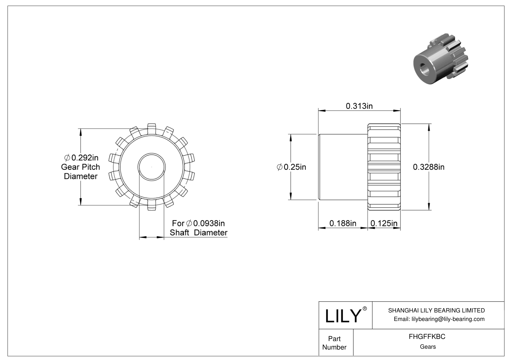 FHGFFKBC 塑料齿轮 - 14 1/2° 压力角 cad drawing