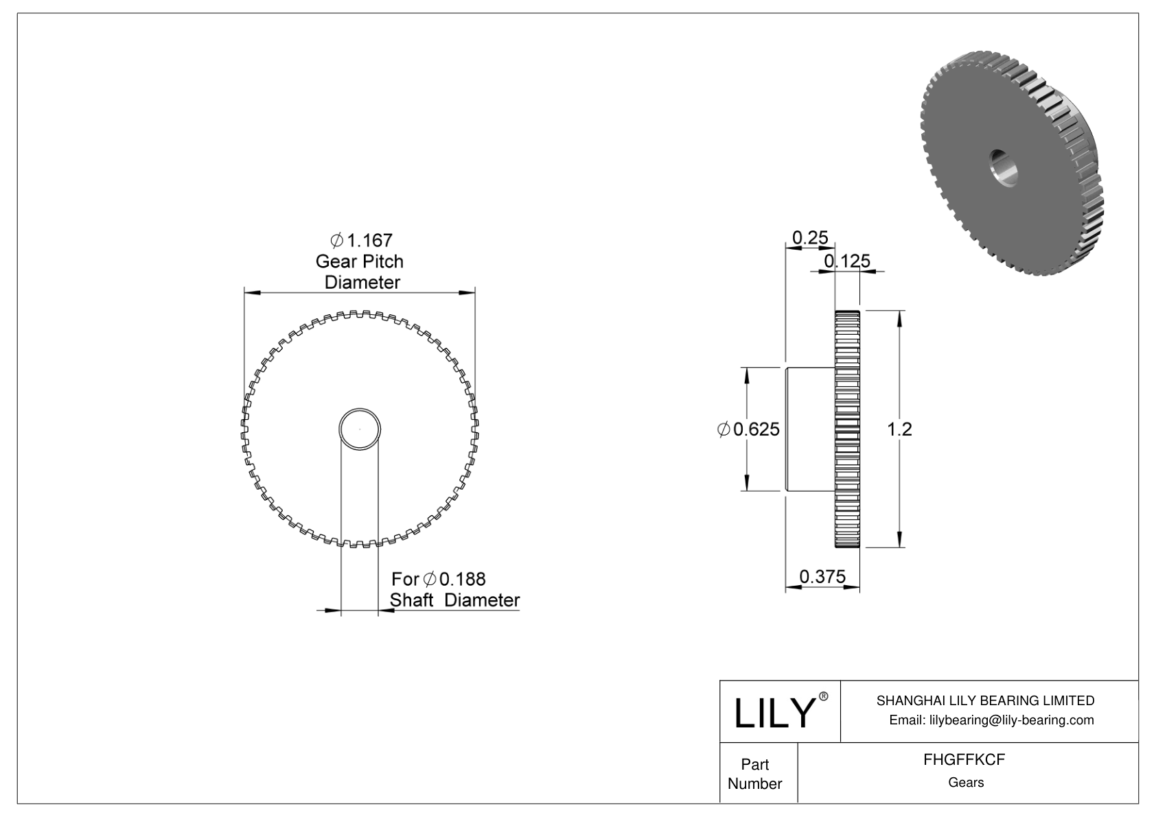 FHGFFKCF Plastic Gears - 14 1/2° Pressure Angle cad drawing