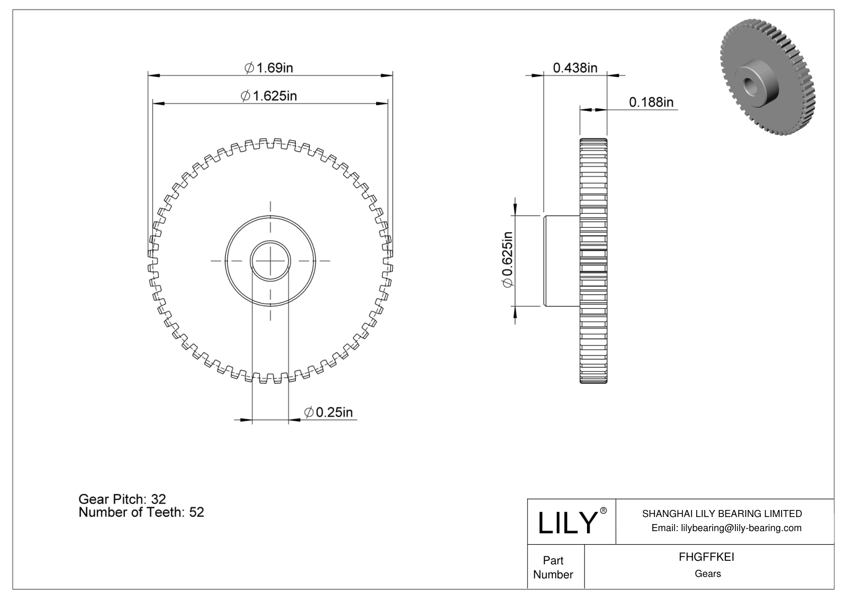 FHGFFKEI Plastic Gears - 14 1/2° Pressure Angle cad drawing