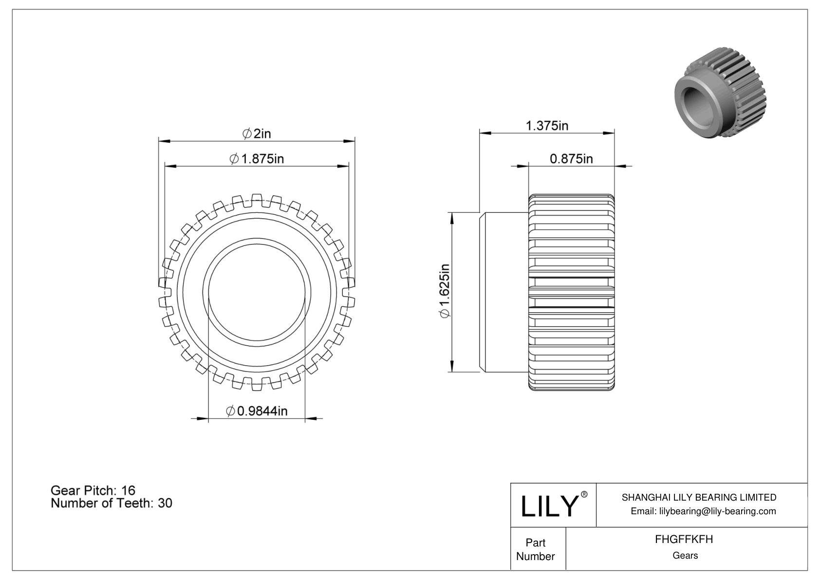 FHGFFKFH 塑料齿轮 - 14 1/2° 压力角 cad drawing