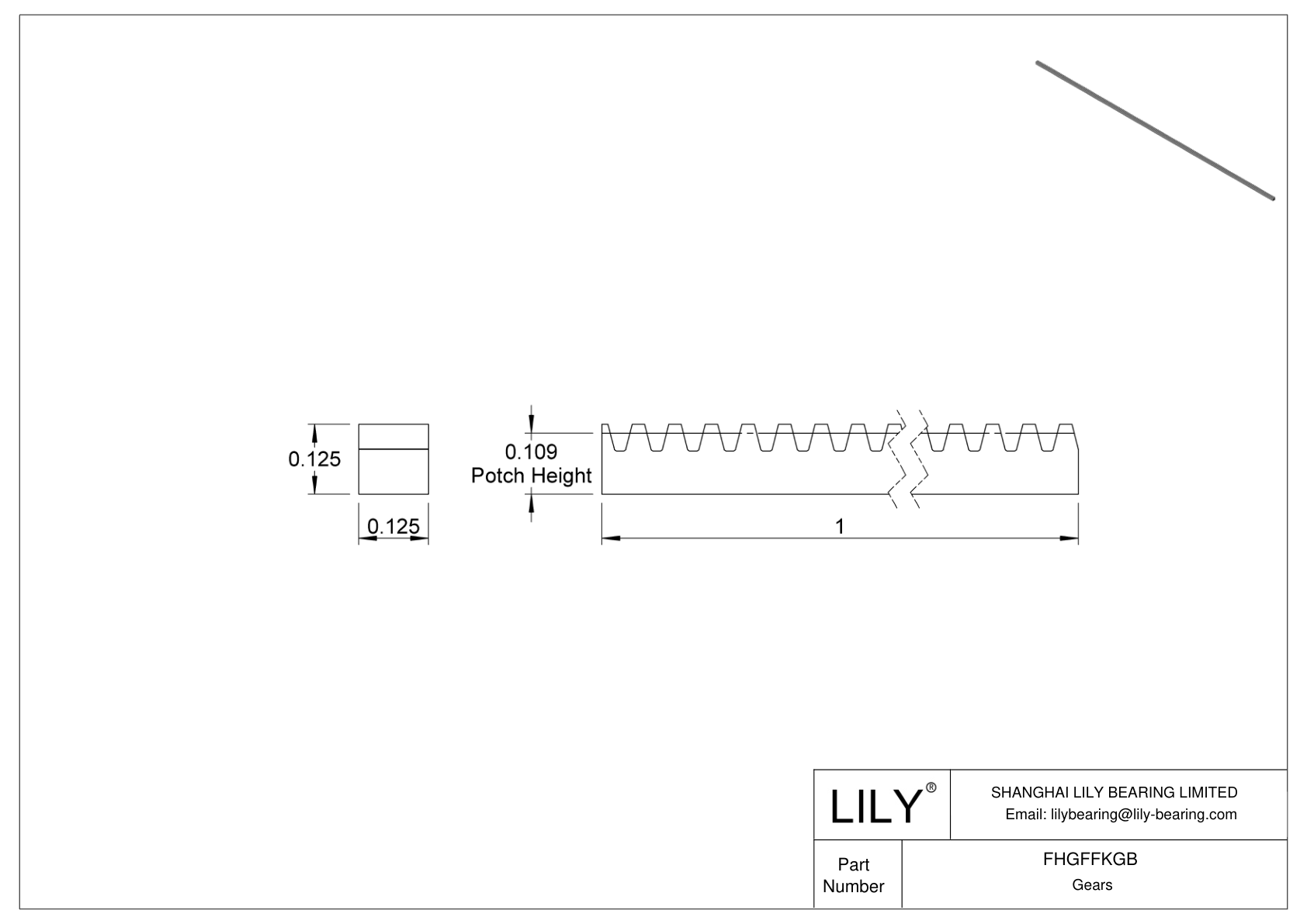 FHGFFKGB Plastic Gear Racks - 14 1/2° Pressure Angle cad drawing