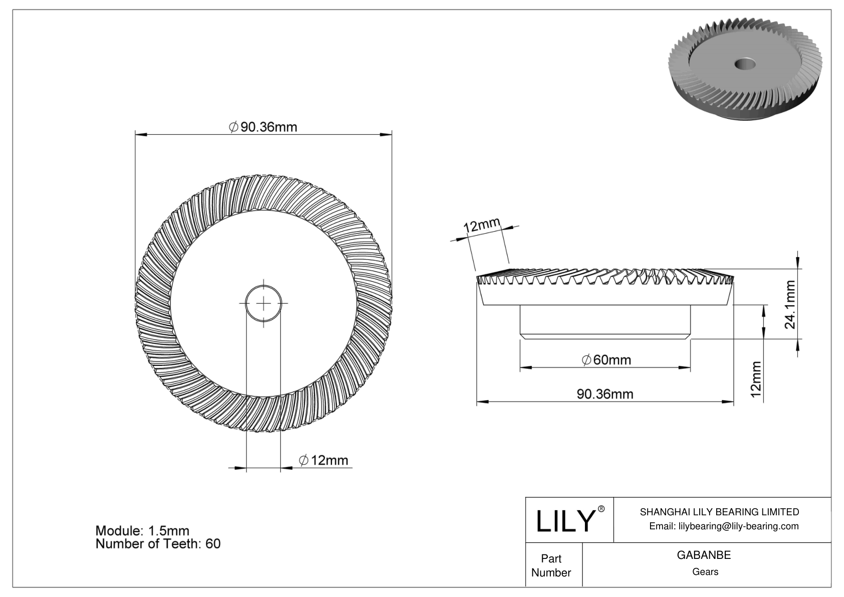 GABANBE Gears cad drawing