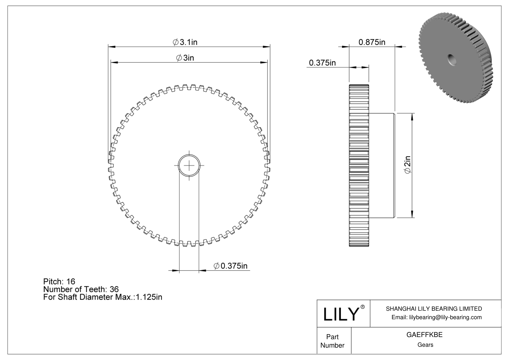 GAEFFKBE 塑料齿轮 - 14 1/2° 压力角 cad drawing