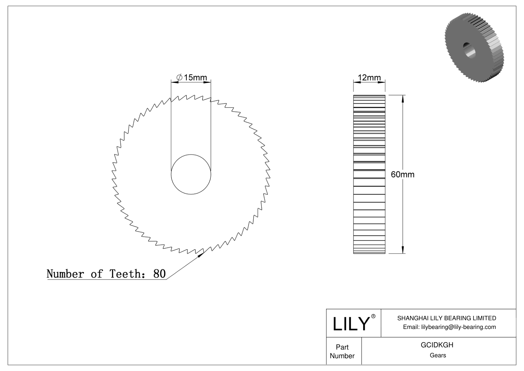 GCIDKGH Gears cad drawing