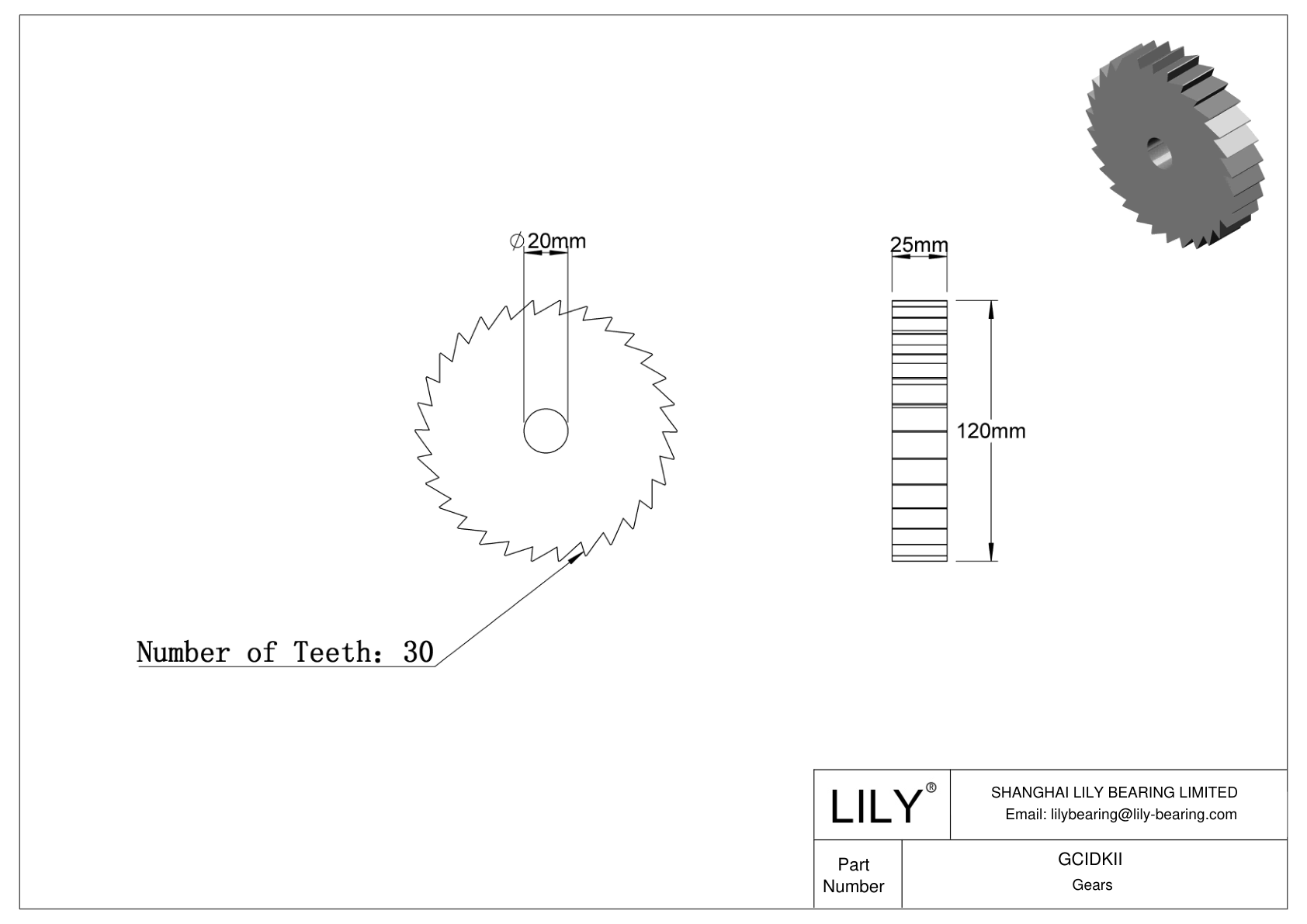 GCIDKII Gears cad drawing